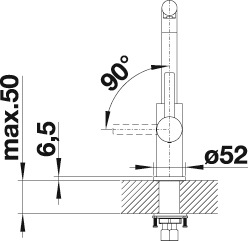 Thumbnail - Blanco Küchenarmatur "LANORA" Hochdruck, hochwertige Ausführung in massivem Edelstahl