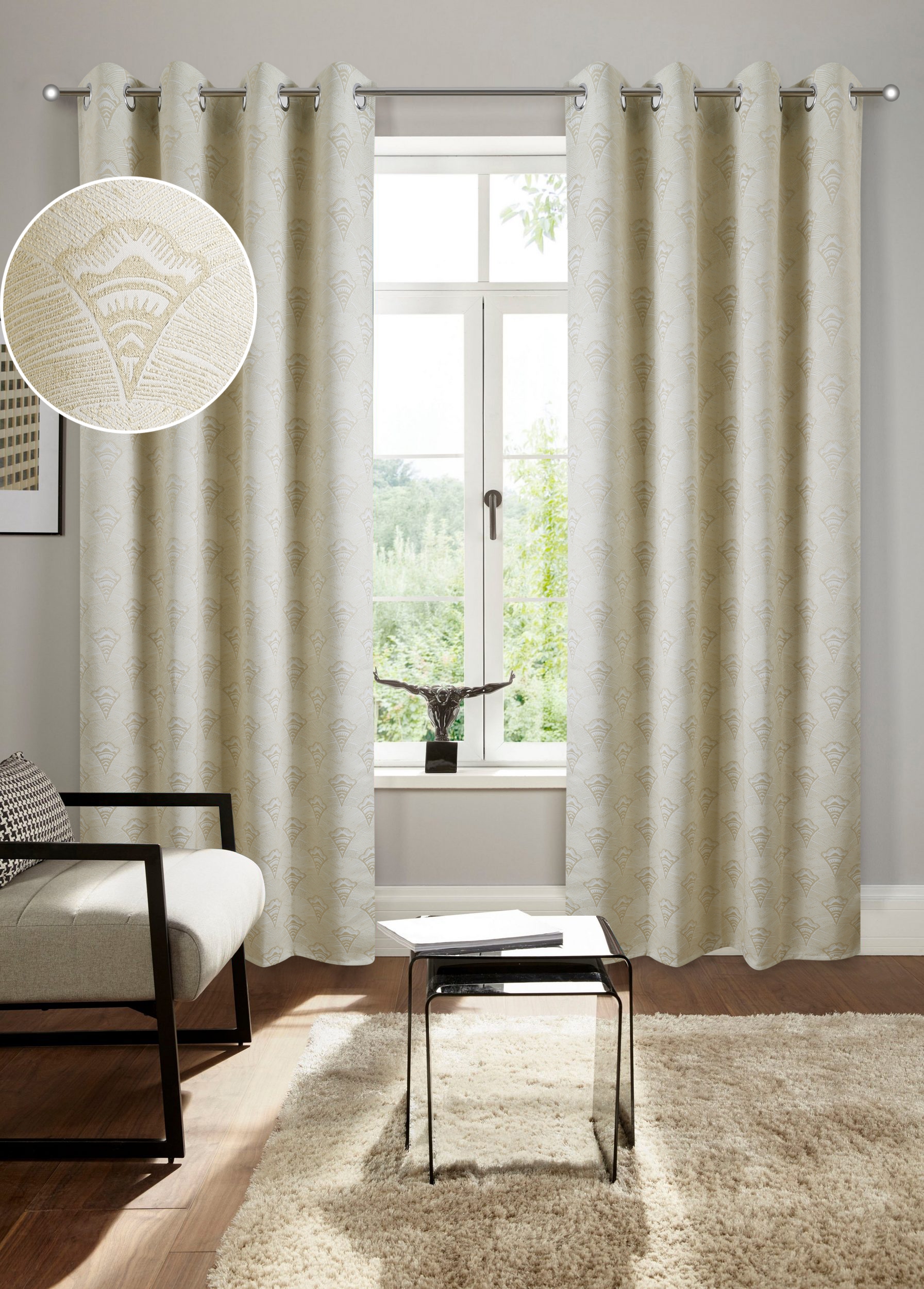 Bruno Banani Verdunkelungsvorhang "Alessio" Ösen 1 Stk. tlg. Elegantes Must günstig online kaufen