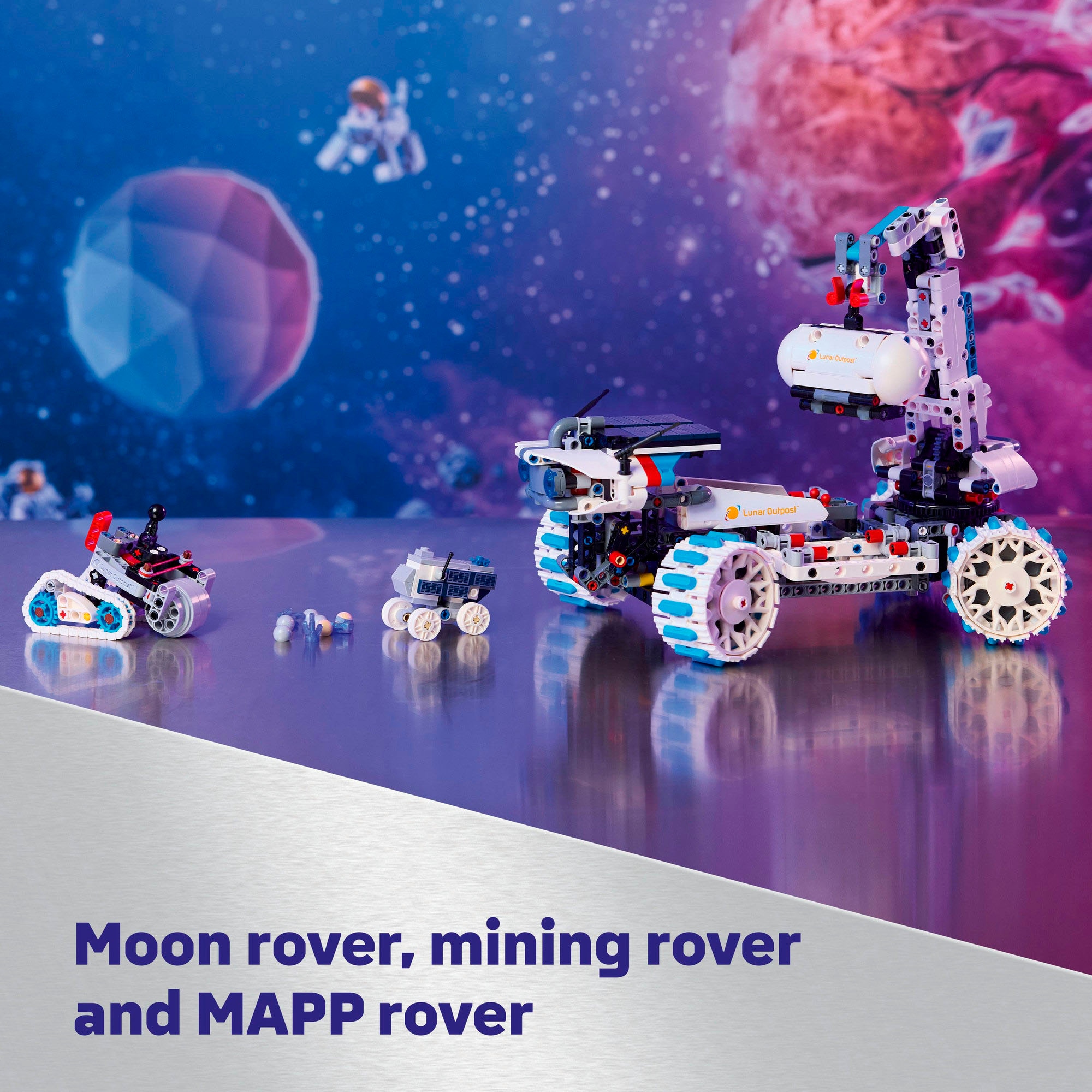LEGO® Konstruktionsspielsteine »Lunar Outpost Mondrover-Raumfahrzeug (42211), LEGO Technic«, (1082 St.), Made in Europe