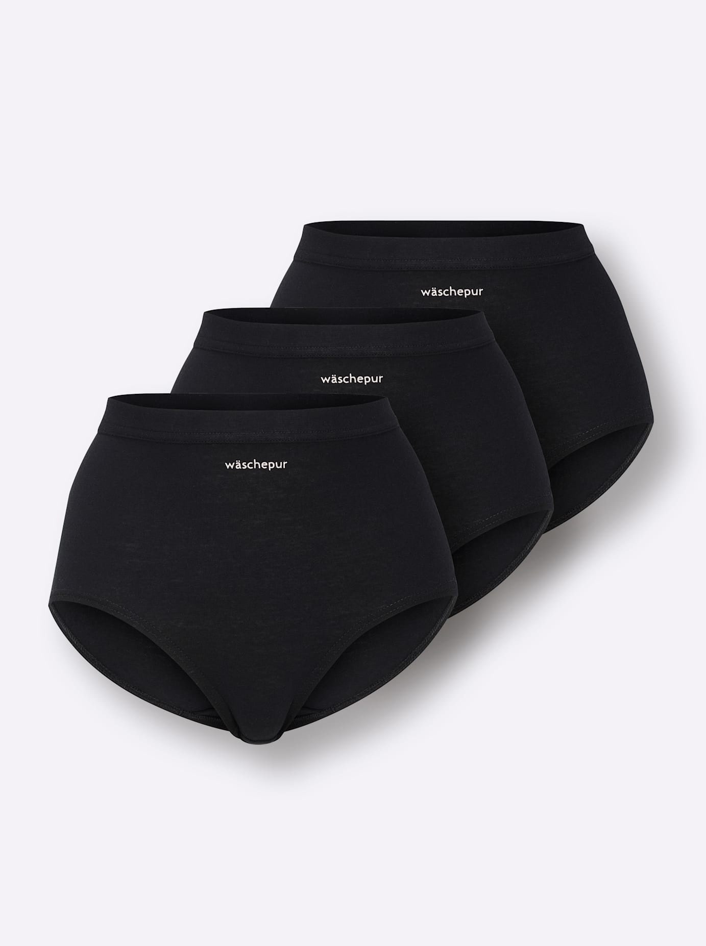 Damen Taillenslip, Gr. 52schwarz, 95% Baumwolle, 5% Elasthan, Unterhosen