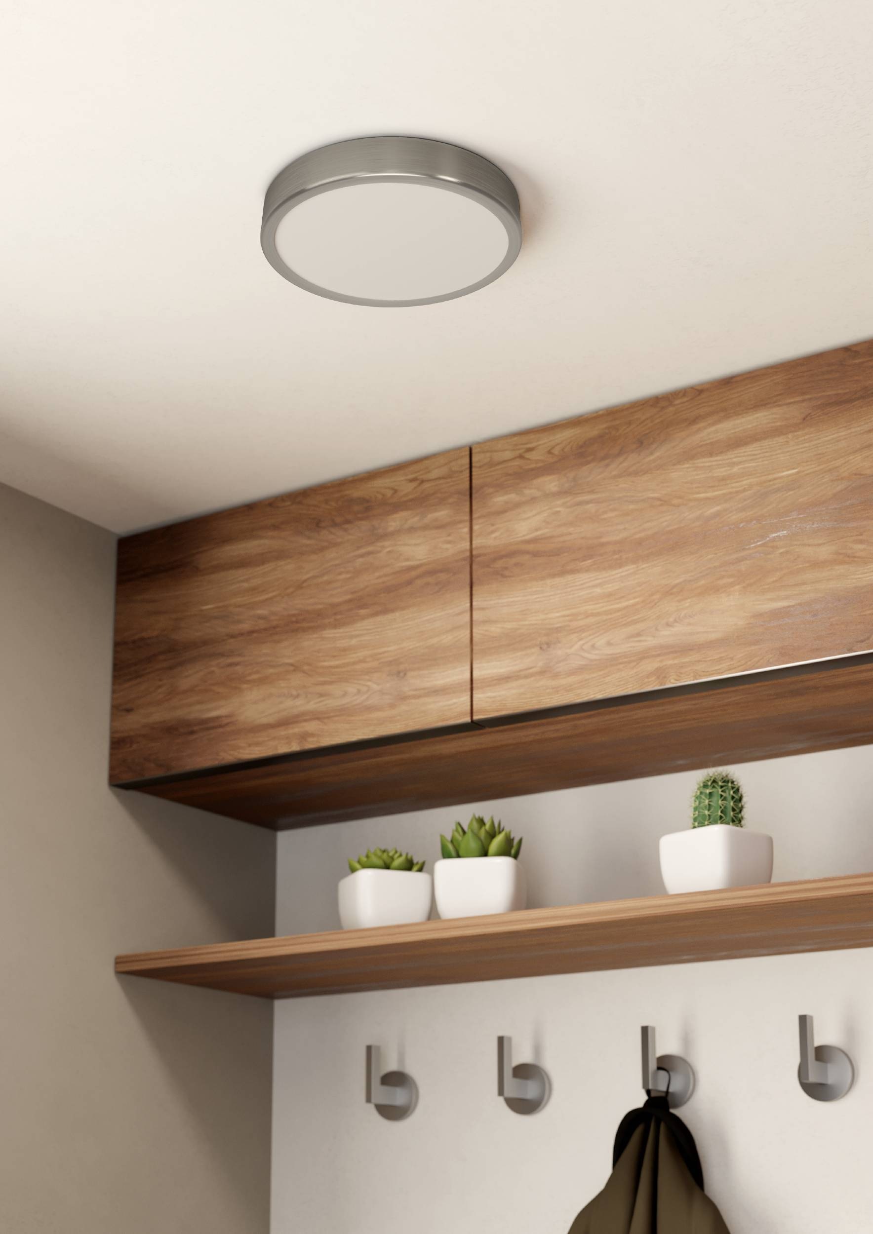 EGLO Aufbauleuchte »Fueva 5 Deckenleuchte, Stahl und Kunststoff, Wohnzimmerlampe, Lampe« LED-Modul 1 Stk. Neutralweiß Aufbauleuchte, Deckenlampe in Nickel-Matt, Weiß, LED Aufbaulampe