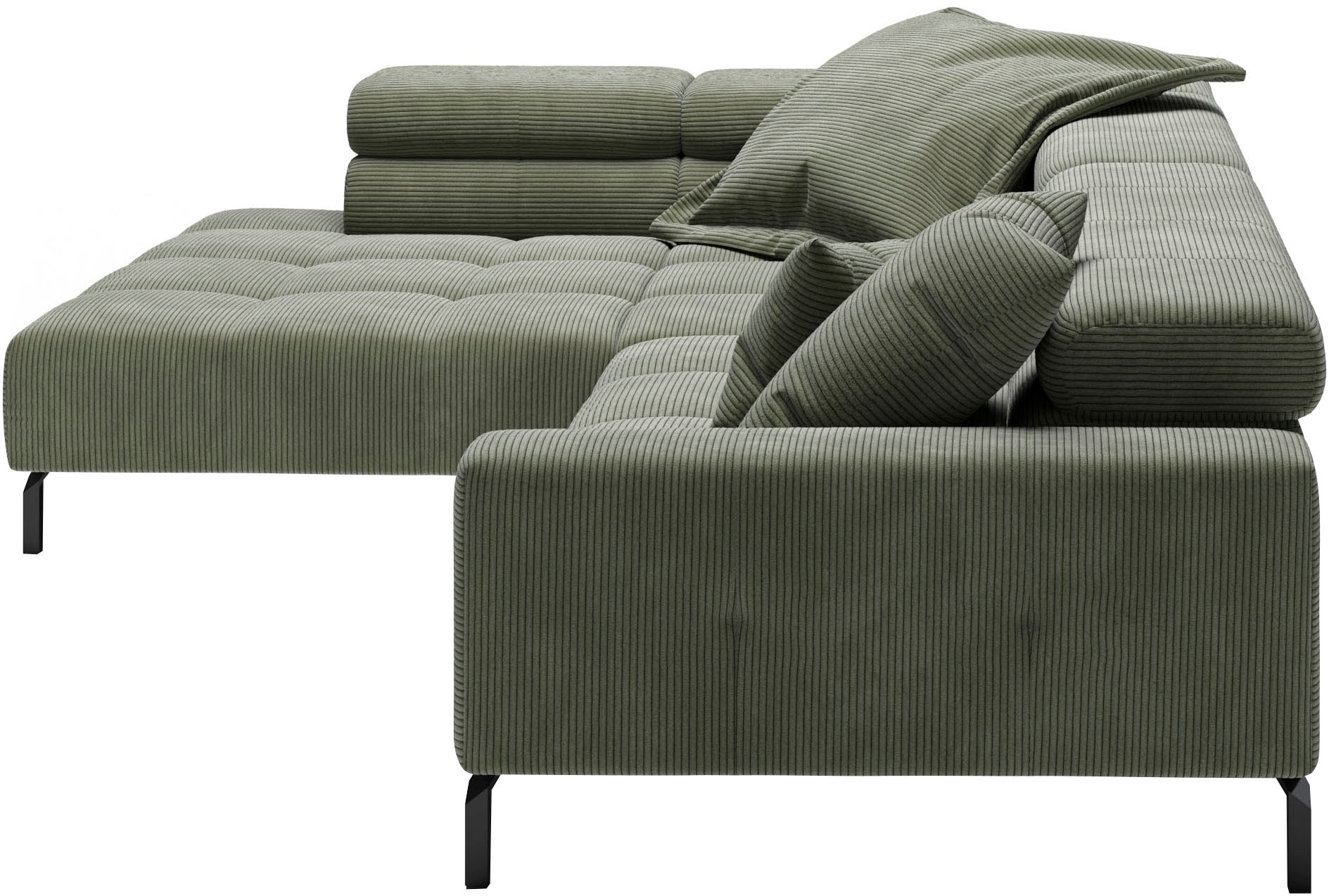 Places of Style Ecksofa »Cleveland, L-Form, incl. Kopfteilverstellung, Breite 311 cm«, wahlweise elektrischer Sitzvorzug