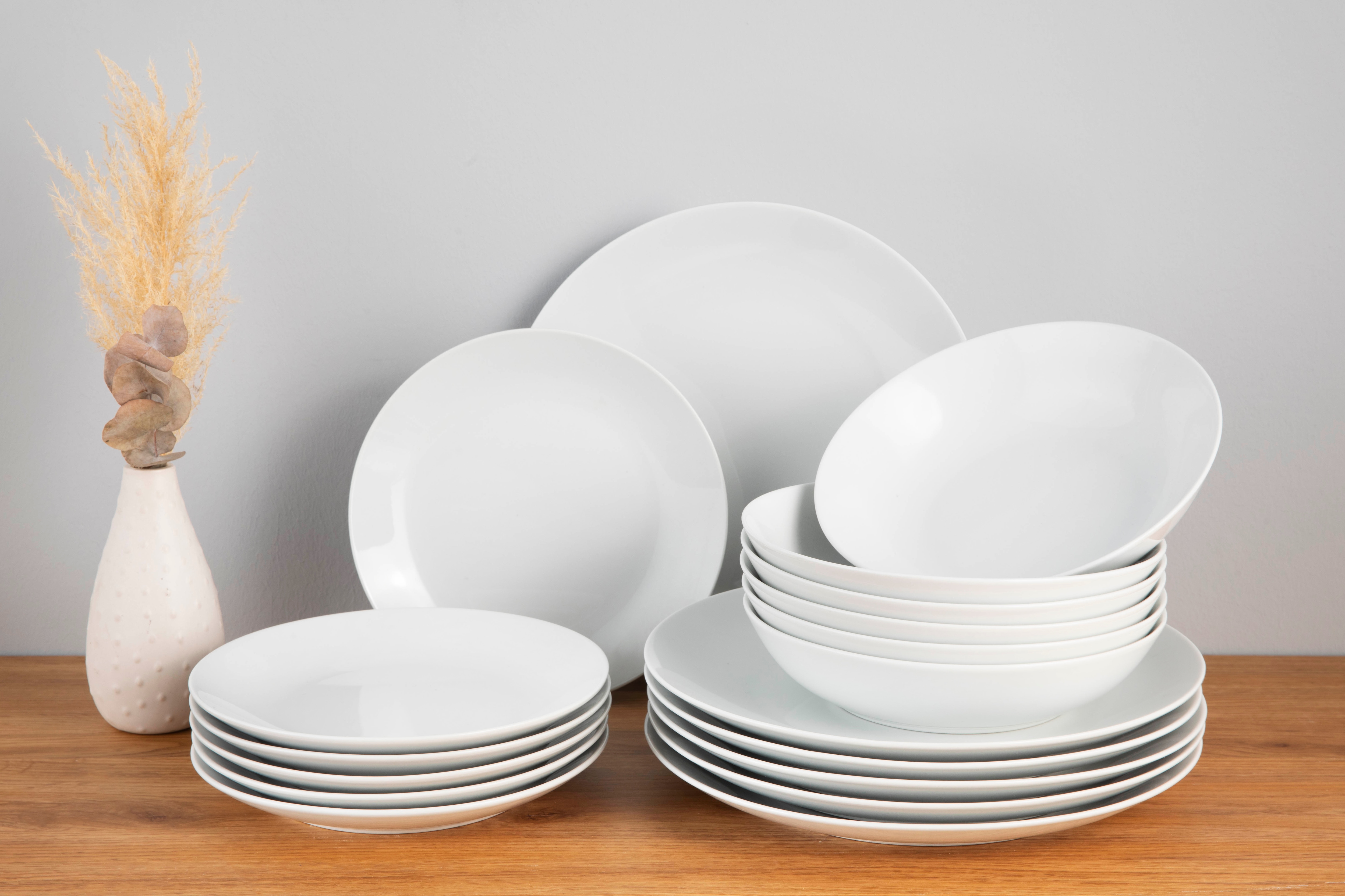 OTTO home Tafelservice "Alff" Teller Set, Geschirr-Set, harmonische, trendige Coupeform