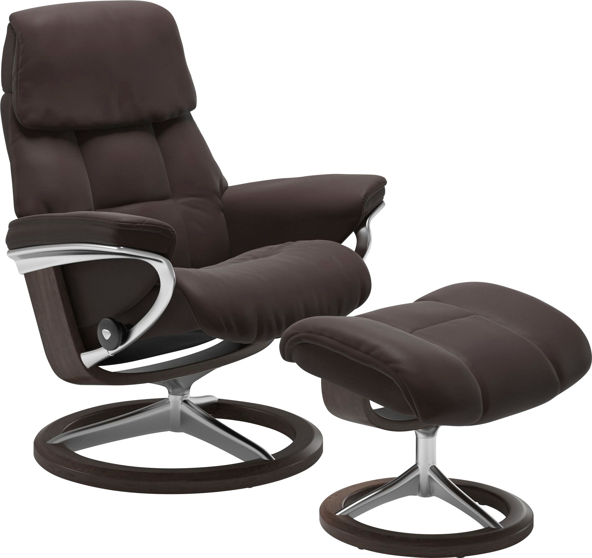 Stressless Relaxsessel "Ruby", (Set, Relaxsessel mit Hocker), mit Signature Base, Größe L, Gestell Eiche, Wenge, Braun &