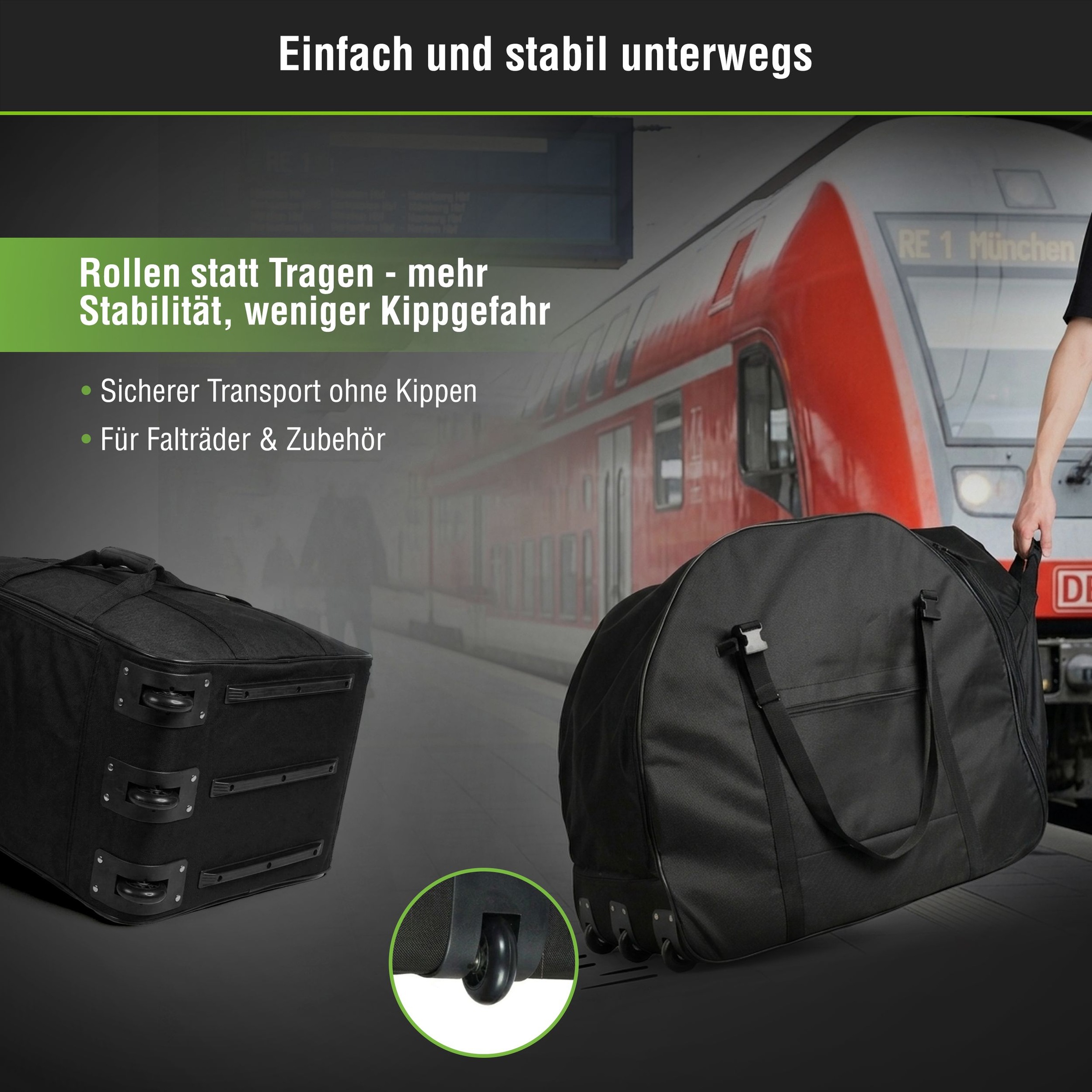 SachsenRad Aufbewahrungstasche »Faltrad-Transporttasche Premium für SachsenRAD F2 / F3 / F11 / F12« gefaltet 86 x 39 x 15 cm