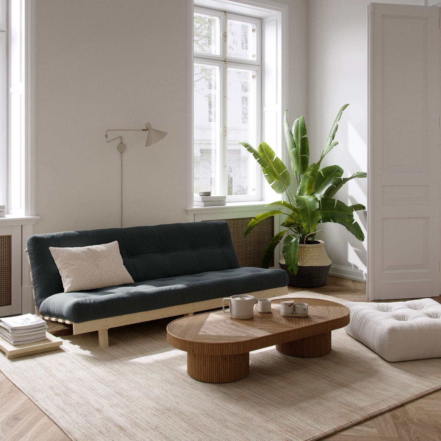 Karup Design Schlafsofa »Lean 200 Schlafsofa, Gästebett, Sofa mit Futonmatratze«, (2 St.), Inkl. Futonmatratze, Liegefläche 130x200 cm, FSC® zertifizierte Kiefer