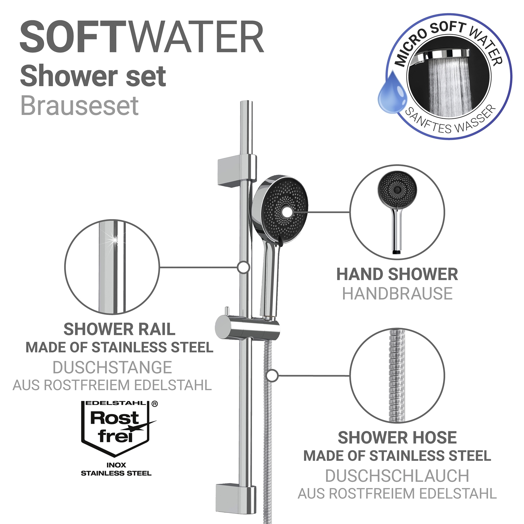 WENKO Brausehalter »Softwater« Set, 