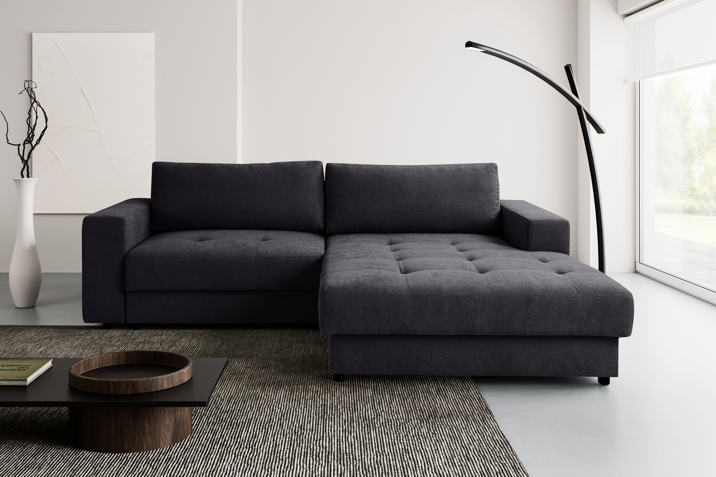 WERK2 Ecksofa "Indiana 270 x 182 cm inkl. Bettfunktion & Bettkasten modern und bequem" Luxus-Microfaser weich ENJOY NEW, L-Form, XXL, Schlaffunktion