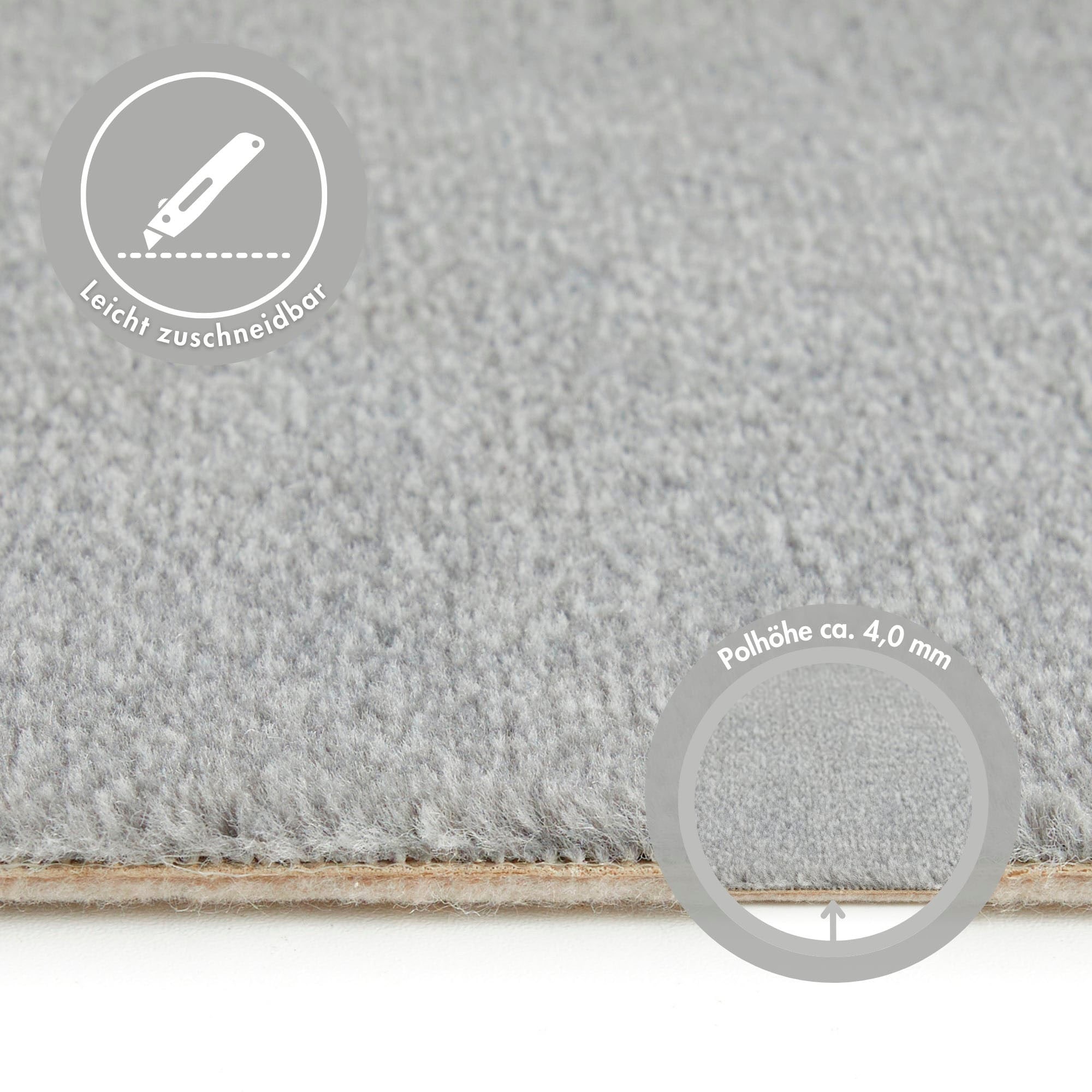 Andiamo Teppichboden »Catania, Velours, Made in Belgium«, rechteckig, 7,5 mm Höhe, meliert, Breite 400 cm oder 500 cm, strapazierfähig & pflegeleicht