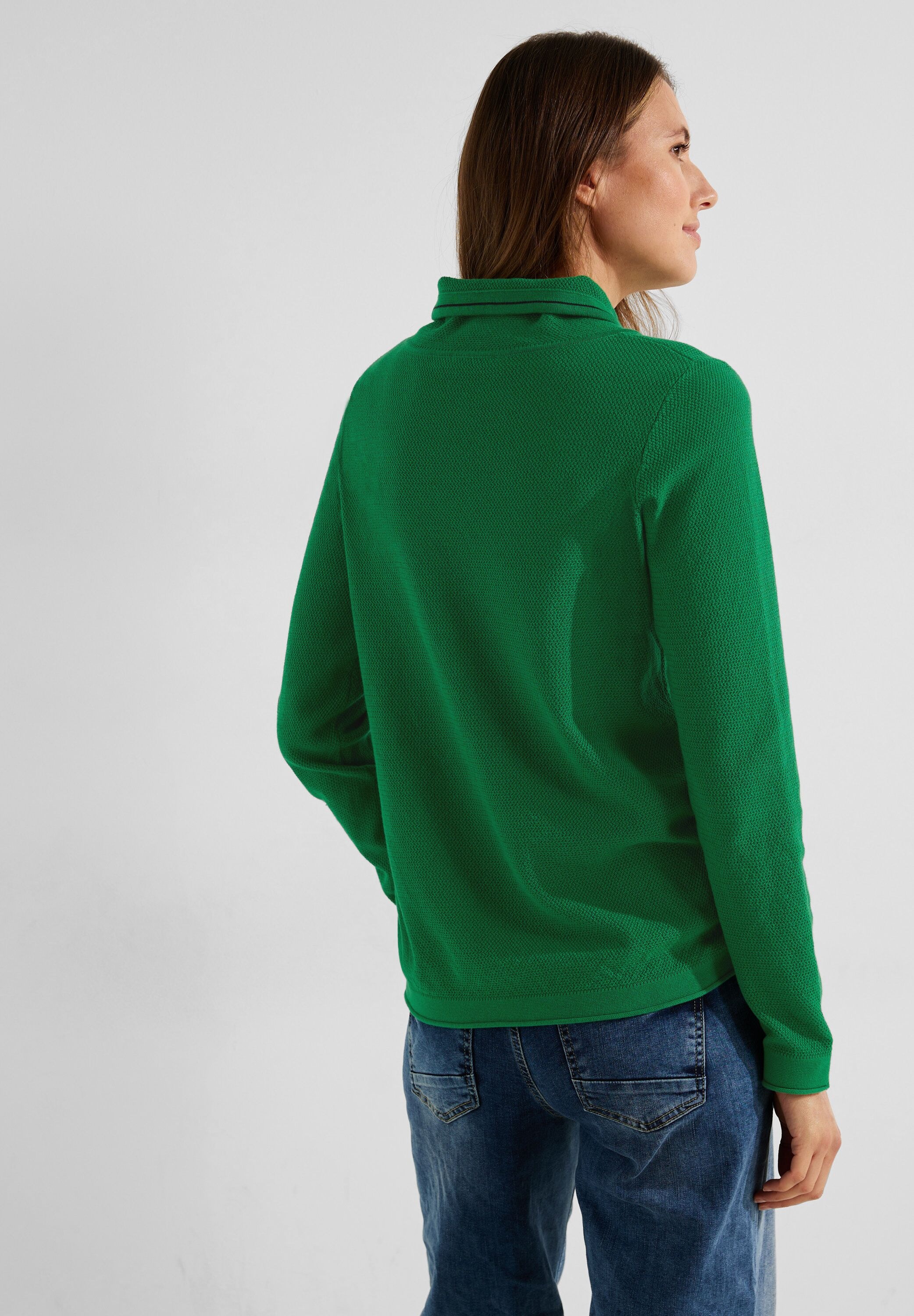 Cecil Stehkragenpullover, mit Strick-Struktur