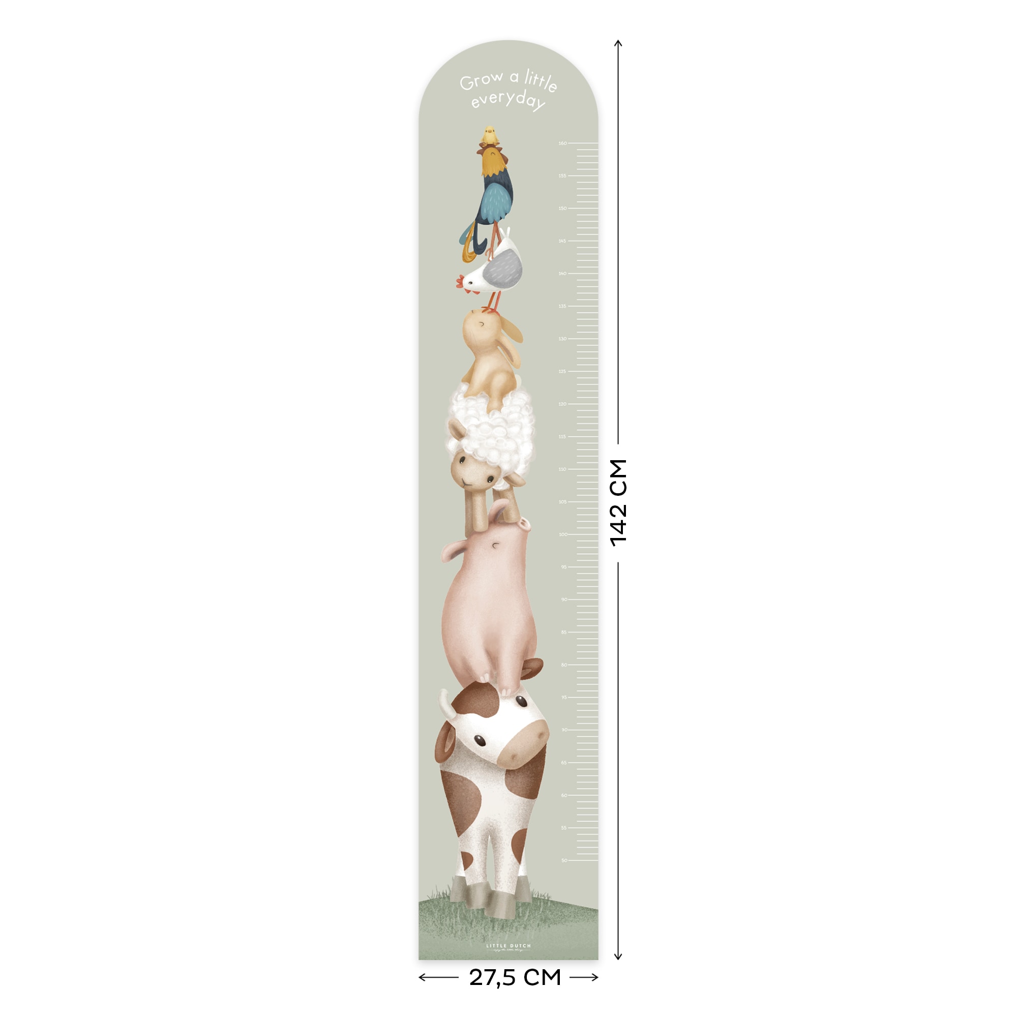 LITTLE DUTCH Wandsticker »Wachstumstabelle Little Farm«, Selbstklebend (142x28cm)