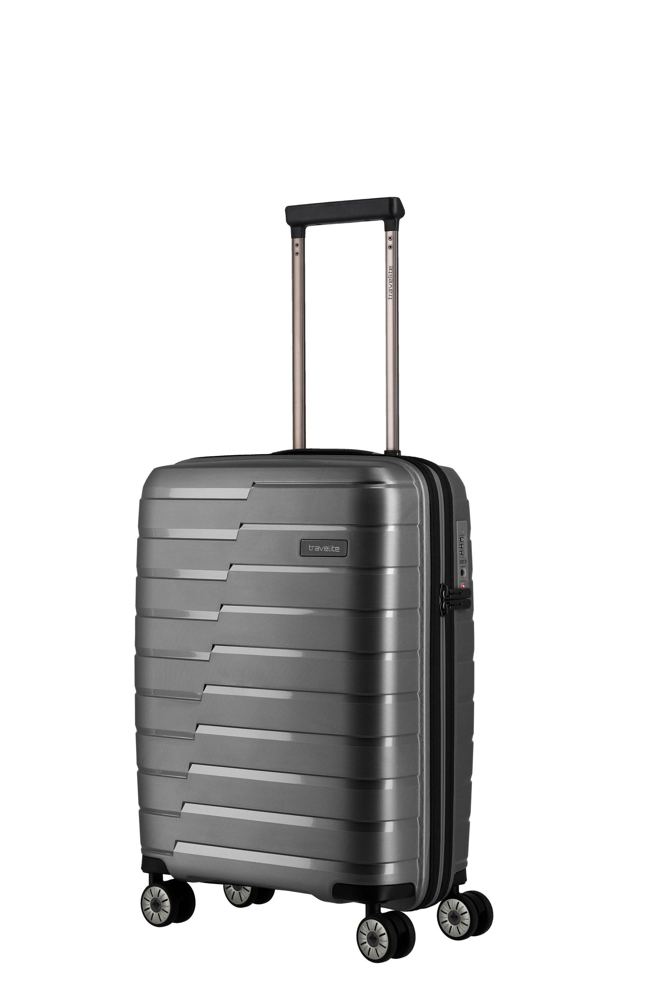 travelite Trolley "AIR BASE Reisekoffer Hartschale" 37 l 4 Rollen widerstandsfähiges Material und cleverer Innenaufteilung