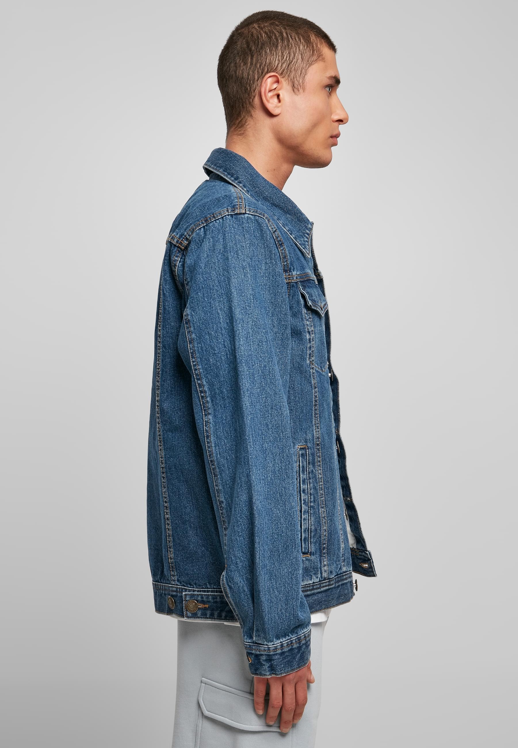 URBAN CLASSICS Jeansjacke »Urban Classics Herren Organic Basic Denim Jacket«, (1 St.), ohne Kapuze