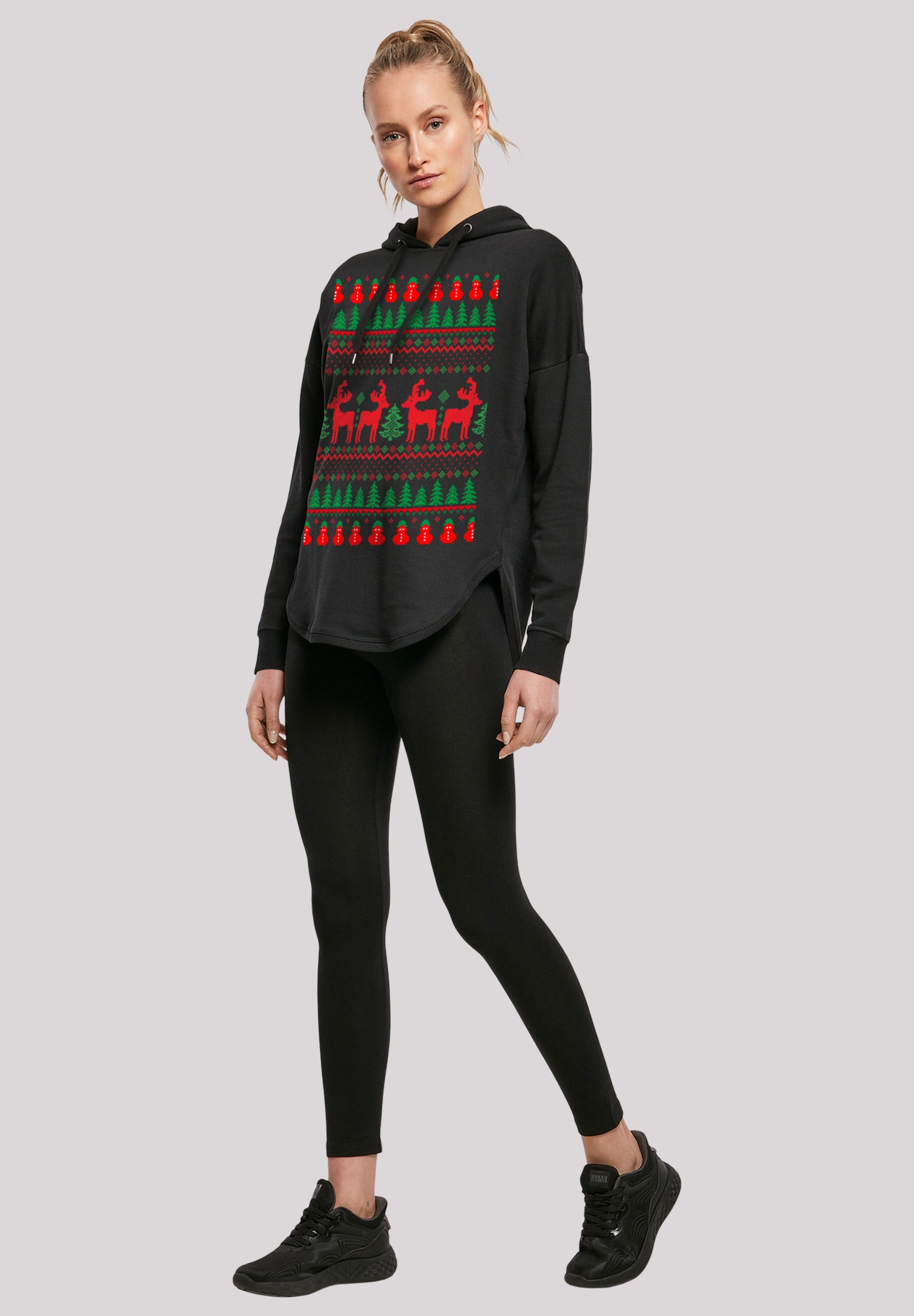 F4NT4STIC Kapuzenpullover »Christmas Reindeers Weihnachten Muster«, Print