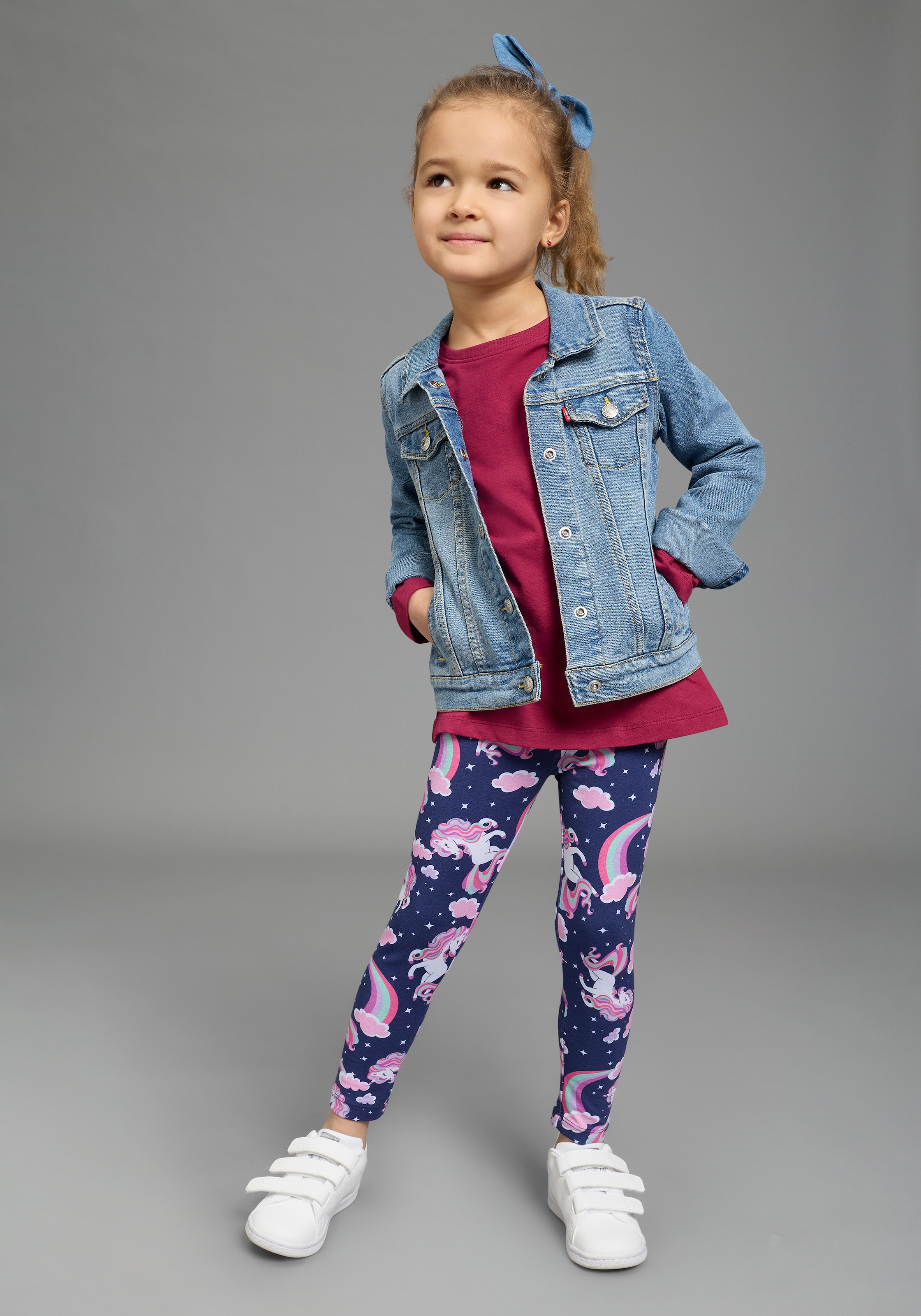 KIDSWORLD Leggings »2er Pack Leggings mit Einhorn-Muster«  für Mädchen, extra-enge Beinform, mit Gummizug am Bund