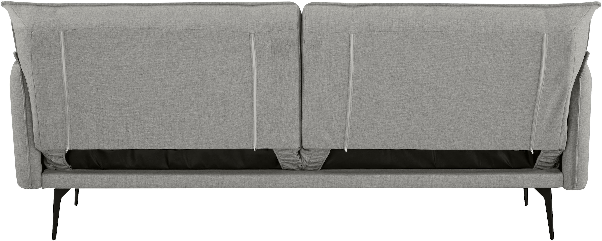INOSIGN Schlafsofa »TULARE, 204 cm, klappbarer 3-Sitzer mit verstellbarer Rückenlehne,«, Schlaffunktion, Velvet-Samtvelours u. Webstoff