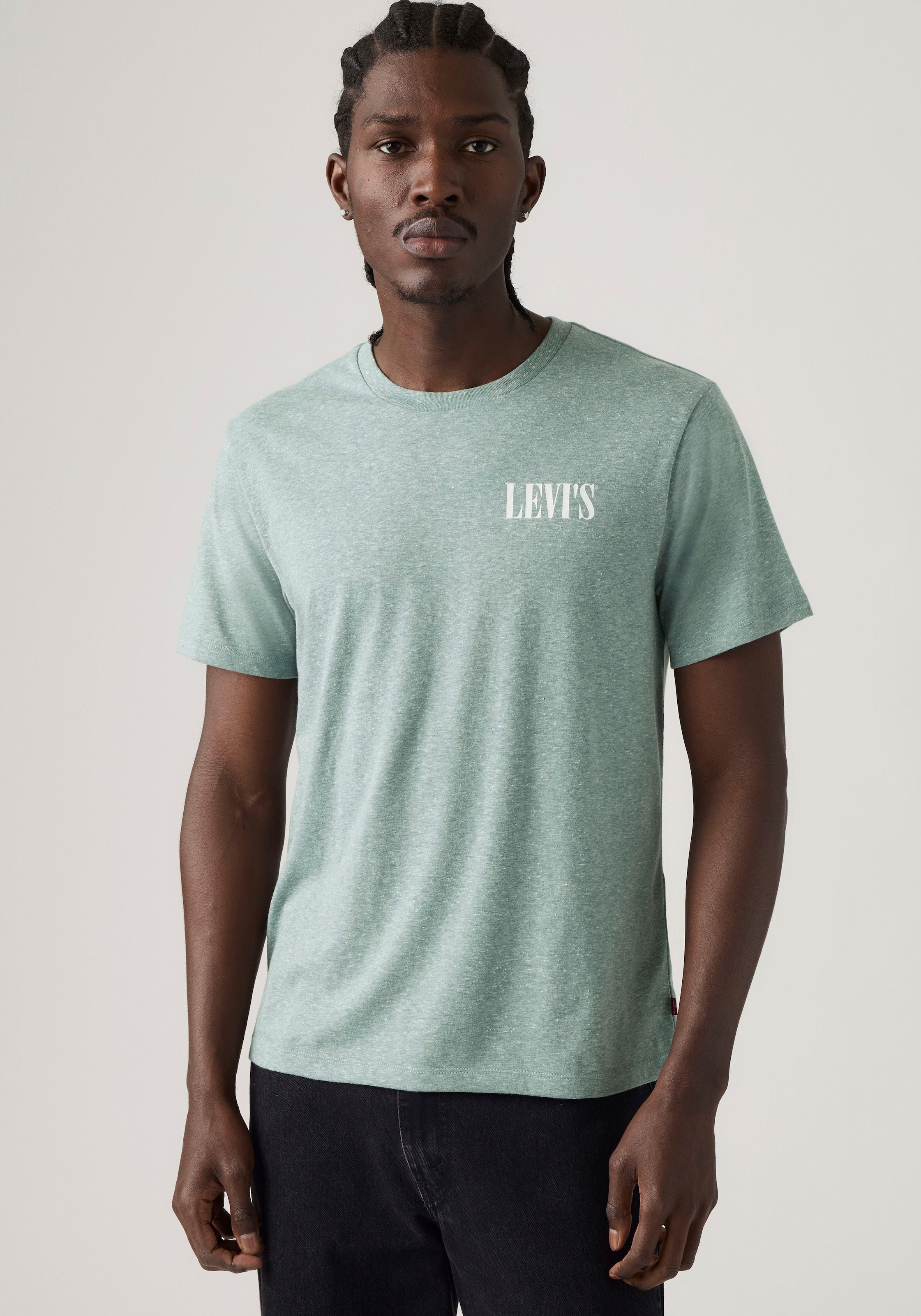Levi's® T-Shirt »GRAPHIC CREWNECK TEE« Melierter Feinstrick, pflegeleichter Materialmix