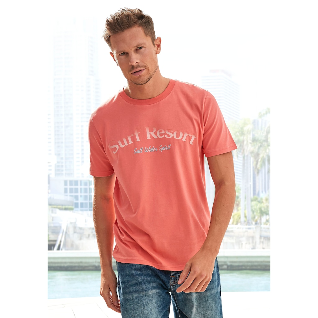 Beachtime T-Shirt Druck vorn mit Farbverlauf