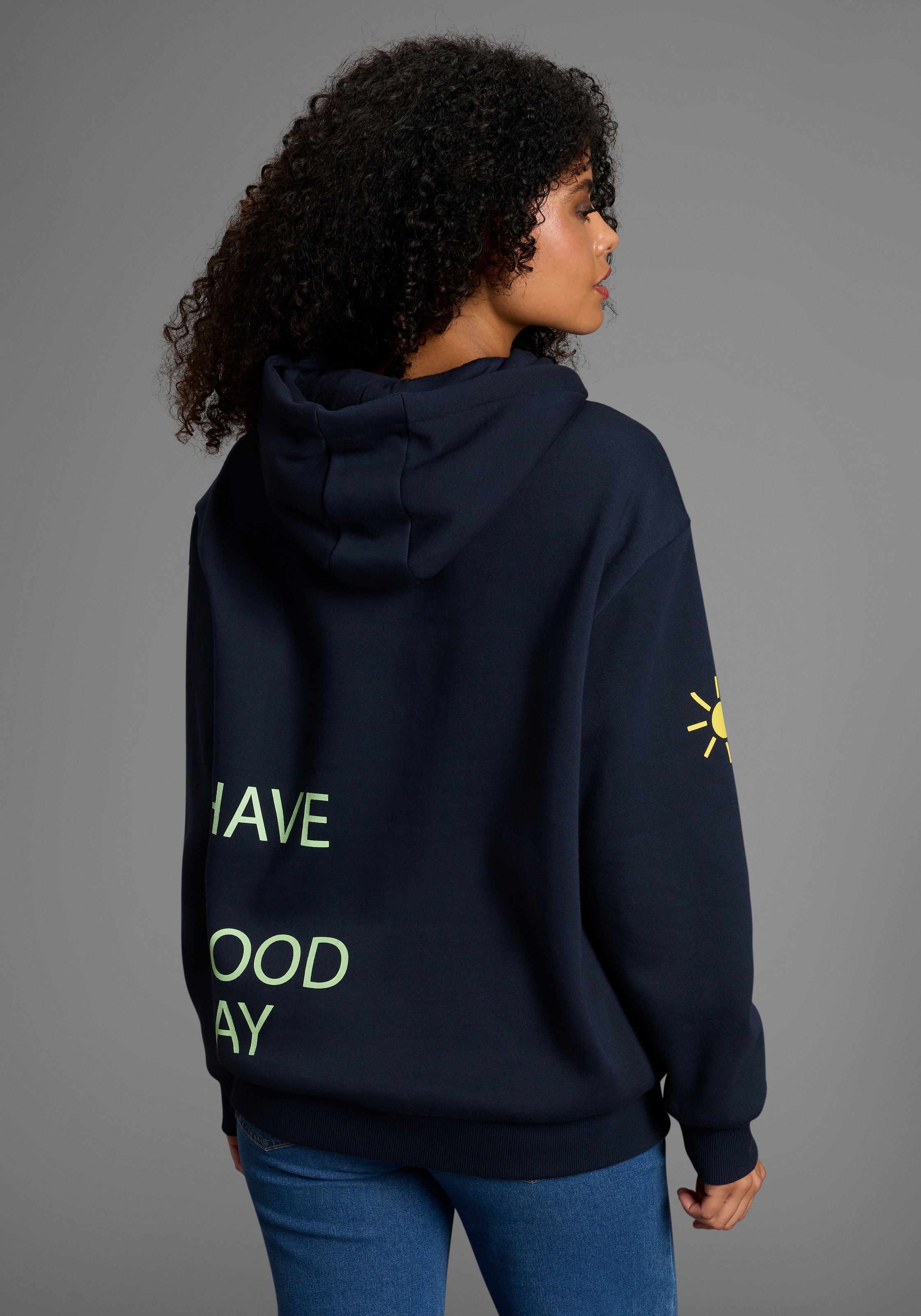 Laura Scott Hoodie, Kapuze, Rundum-Prints und Kängurutasche für lässige Loo günstig online kaufen