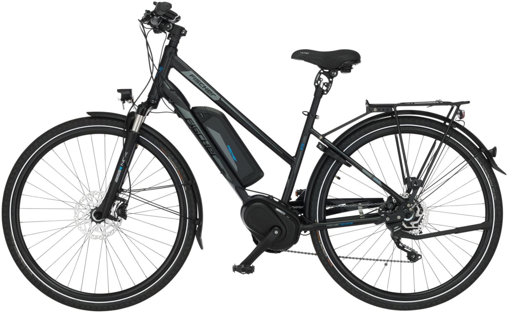 FISCHER Fahrrad E-Bike »VIATOR 1861.1 557«, 9 Gang, Shimano, XT, Mittelmotor 557 W, (mit Akku-Ladegerät-mit Werkzeug)