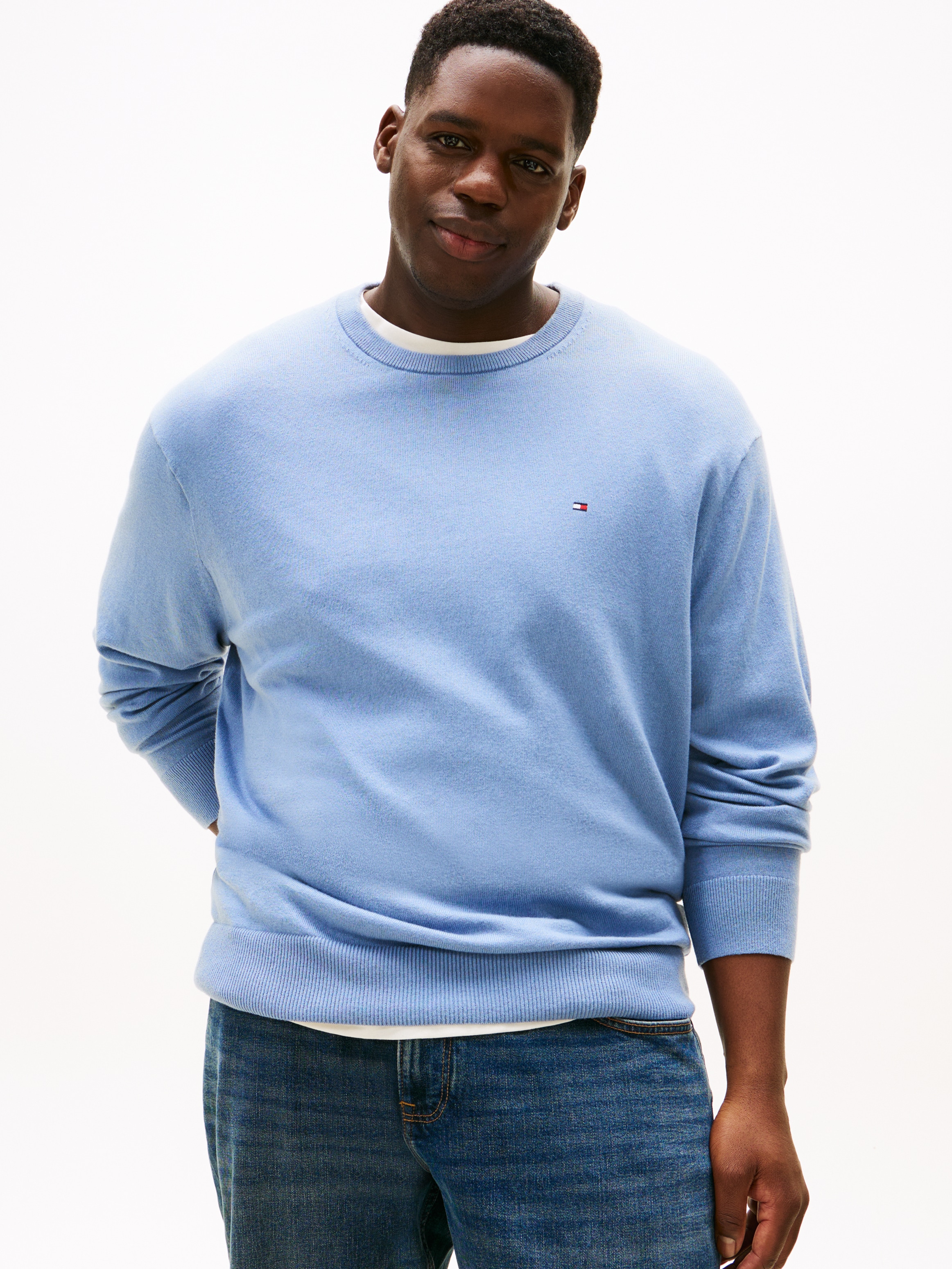Tommy Hilfiger Big & Tall Rundhalspullover "BT-PIMA ORG CTN CASHMERE CN-B" günstig online kaufen