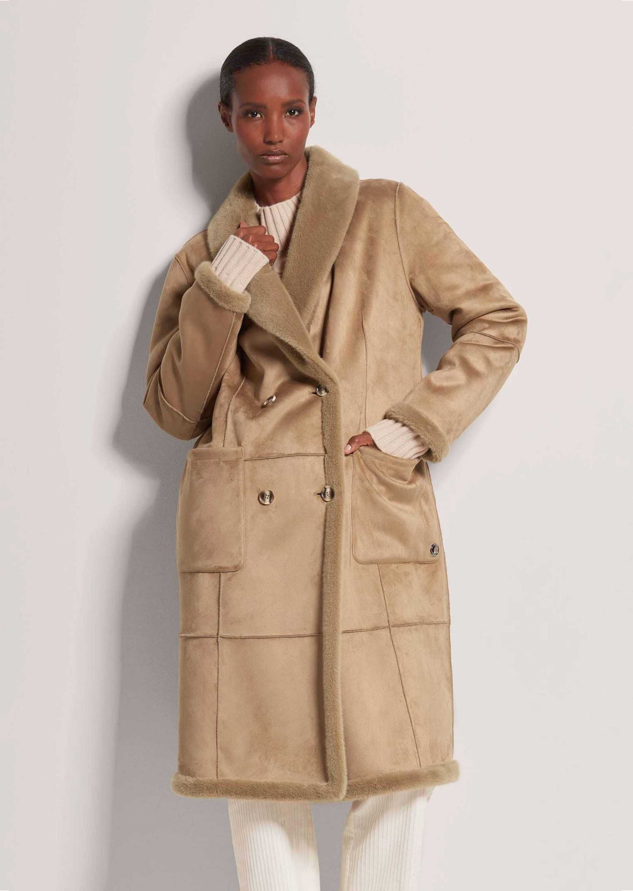 Thumbnail - MADELEINE Langmantel "Wendemantel Wintermantel mit Lammfell-Optik"