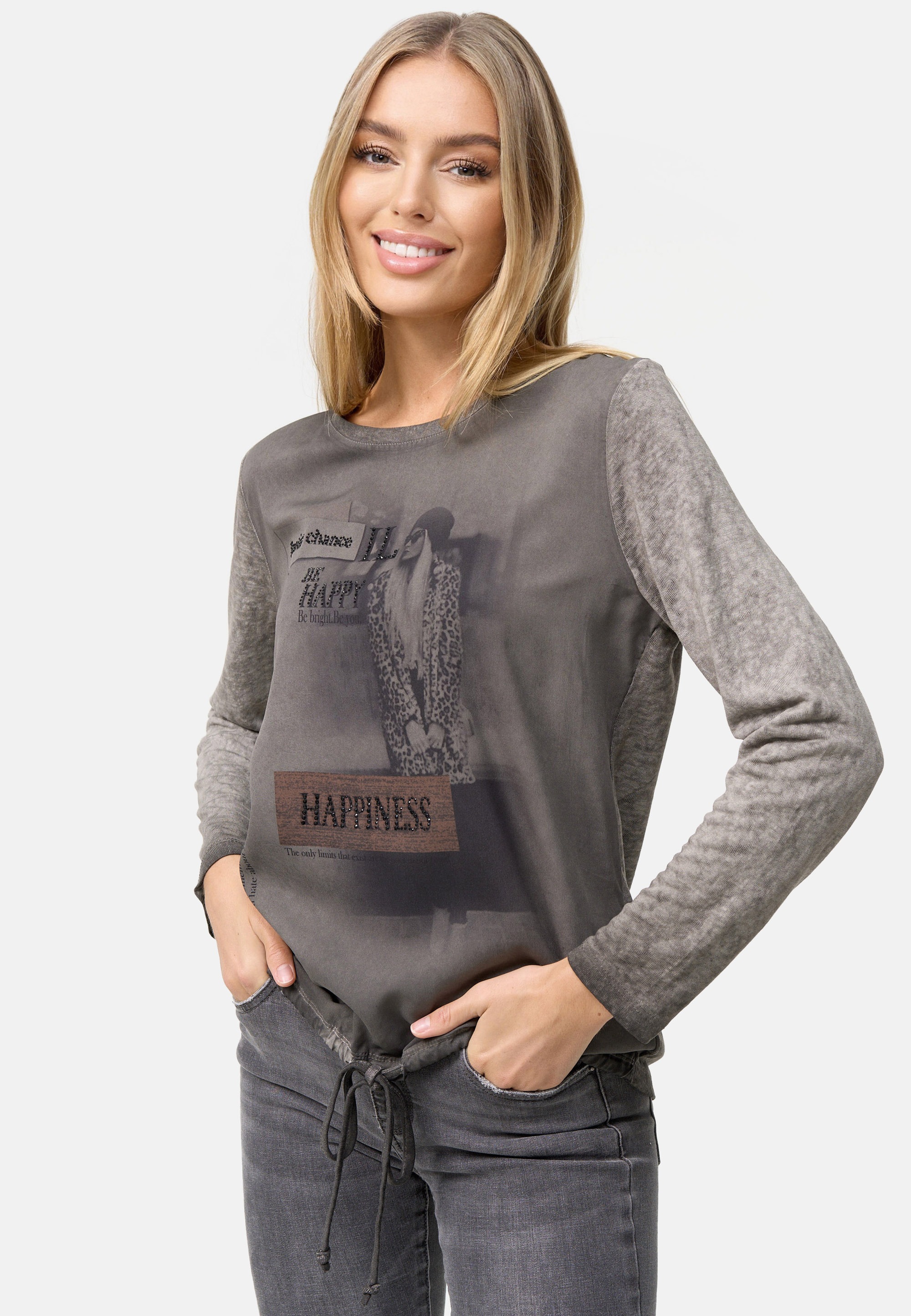 Decay Langarmshirt, mit großem Frontprint