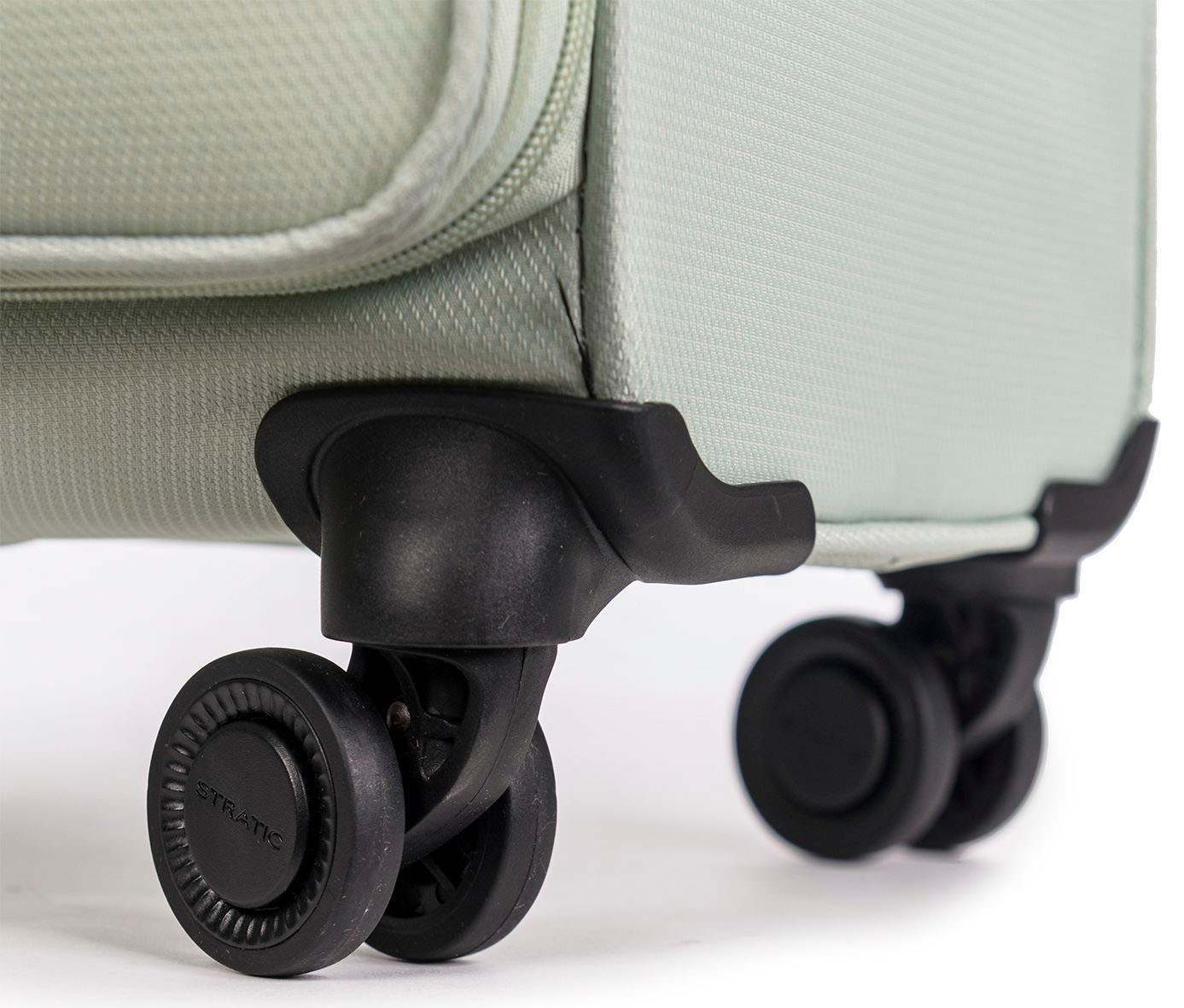 Stratic Weichgepäck-Trolley »Stratic Light + L, mint«, 4 Rollen, Reisekoffer großer Koffer Aufgabegepäck TSA-Zahlenschloss
