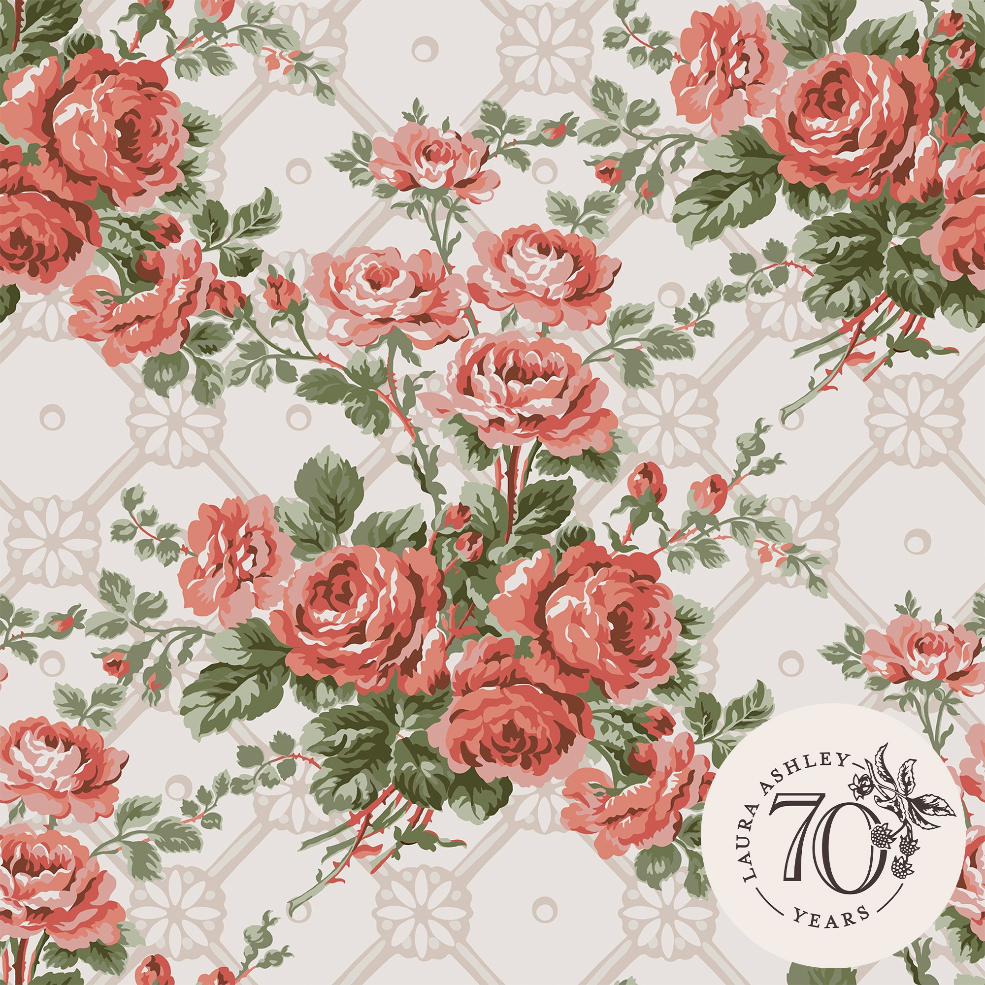 LAURA ASHLEY Vliestapete »Country Roses«, geblümt, 10mx52cm (ca. 5m2)