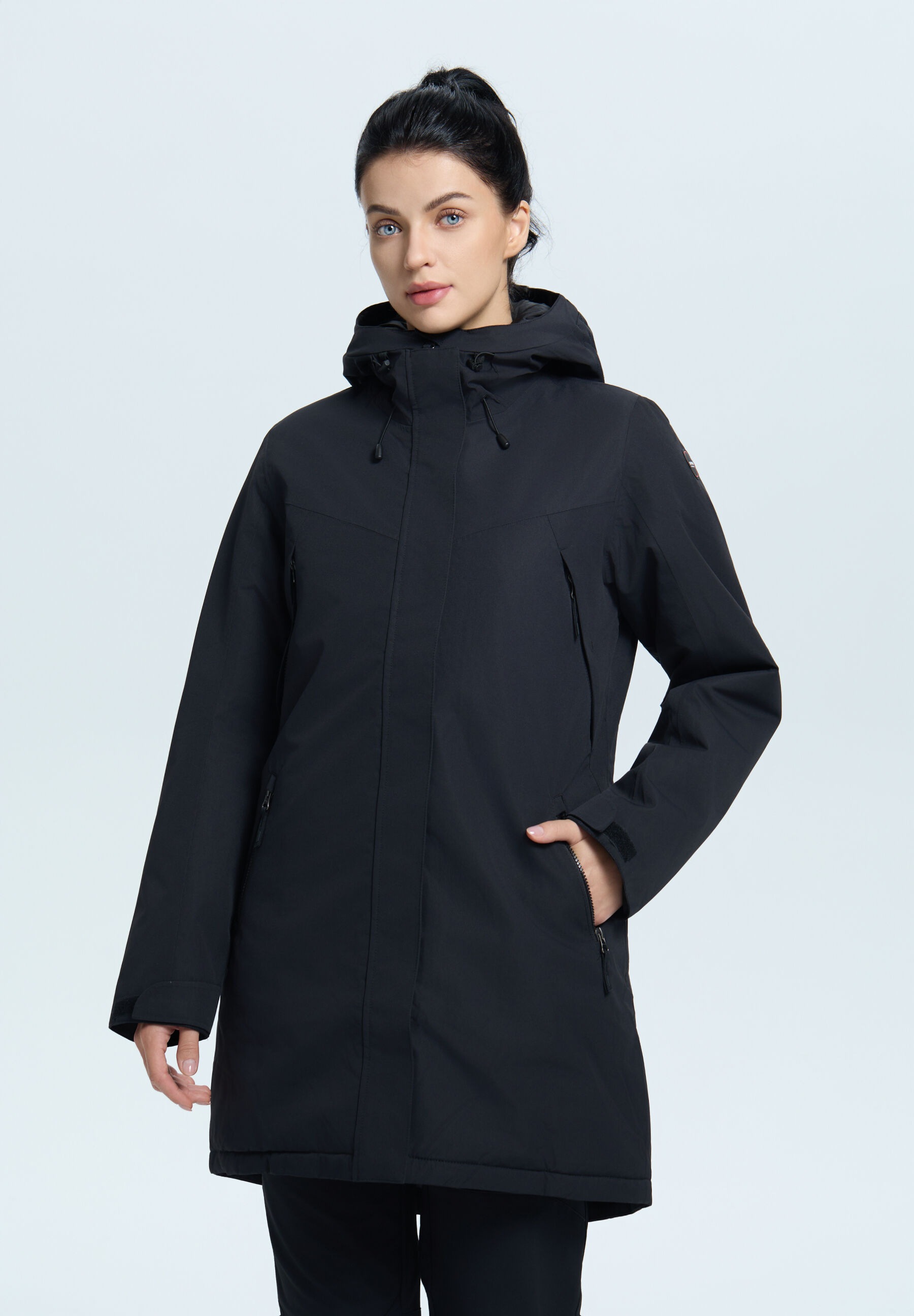 ICEPEAK Damen Outdoorjacke "Icepeak Parka Pinesdale", schwarz, Gr. 36, 100% Polyester, Jacken