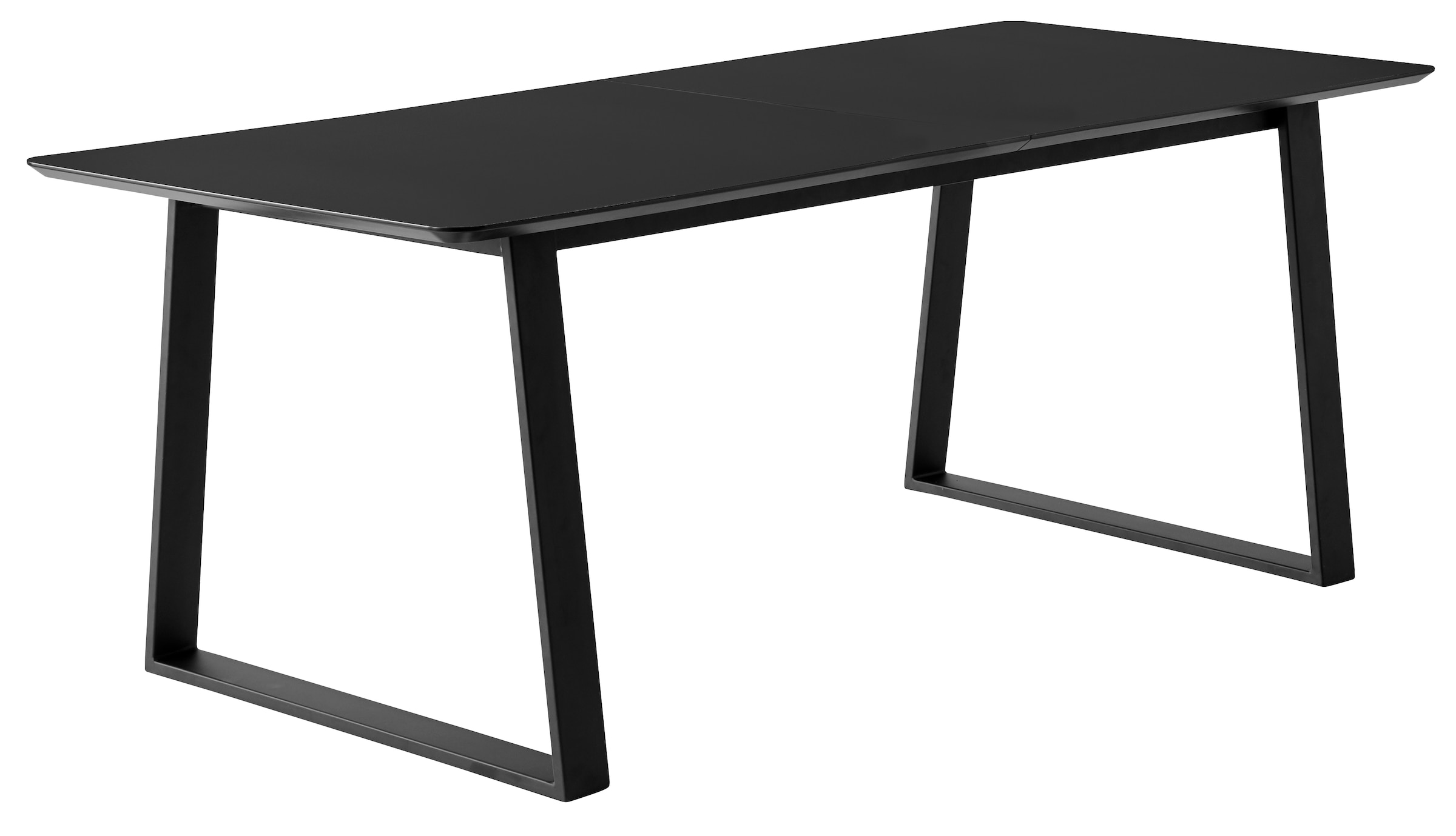 Hammel Furniture Esstisch »Meza Designtisch mit Auszugsfunktion und 2 Einlegeplatten«, abgerundete Tischplatte MDF, Trapez Metallgestell