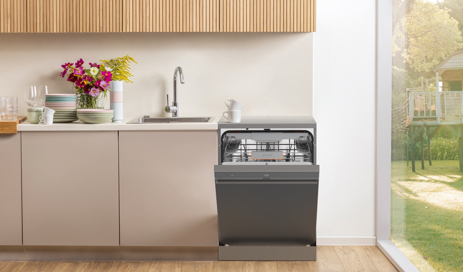GORENJE Standgeschirrspüler »GS673A96X« 9,4 l 16 Maßgedecke TotalDry - automatische Türöffnung