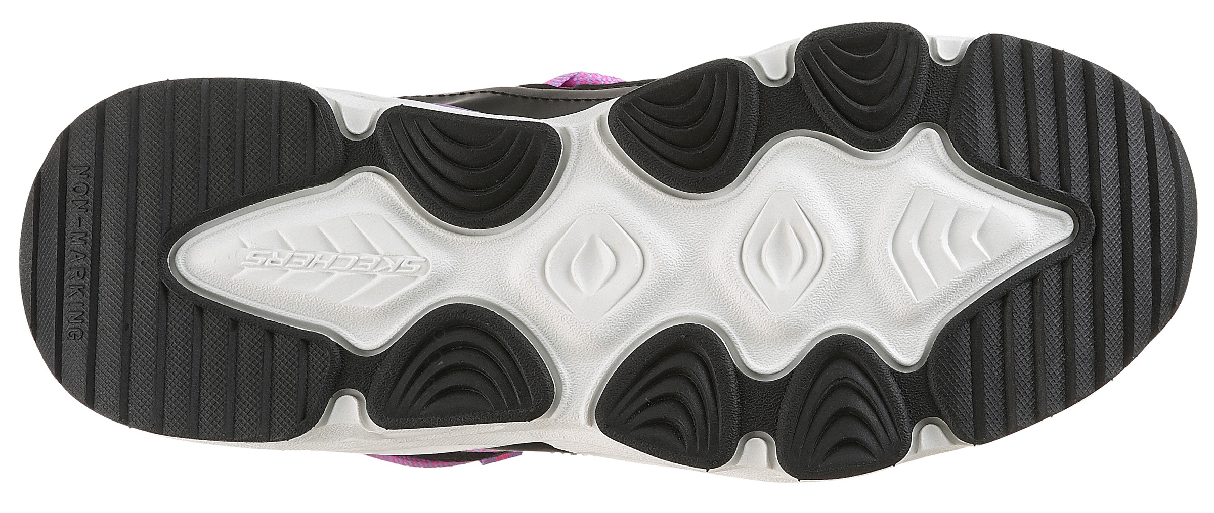 Schlupfboots SKECHERS "TURBO TREAD", Mädchen, Gr. 32, schwarz (schwarz, multi), Lederimitat, Textil, kontrastfarbene Details, Schuhe Schlupfboots, Winterboots mit Gummizug, Größenschablone zum Download 3