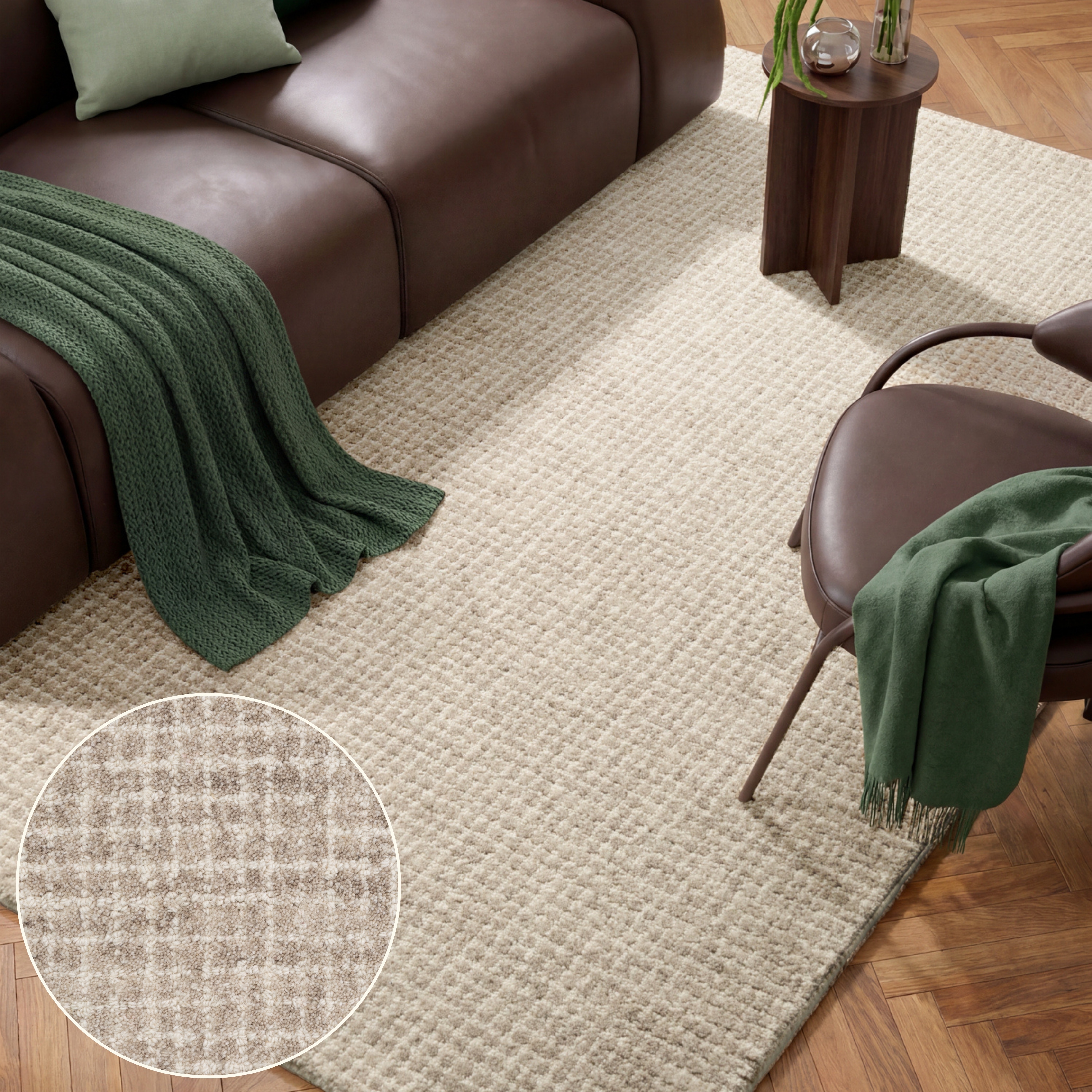 HANSE Home Wollteppich "Eloise" rechteckig 17 mm Höhe Wolle, Naturteppich, Handgemacht, Wohnzimmer, Schlafzimmer, Hygge