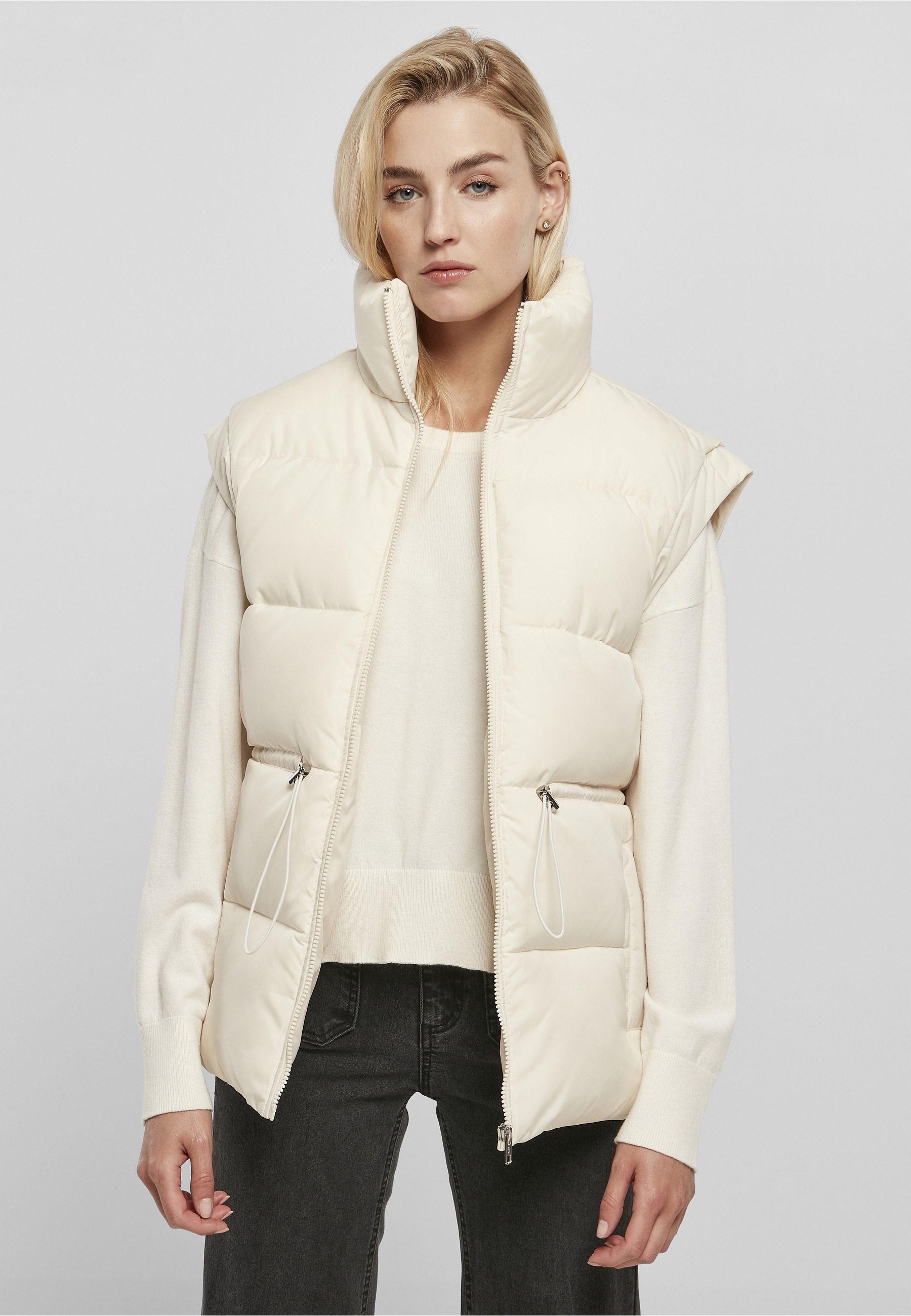 URBAN CLASSICS Jerseyweste »Urban Classics Damen Ladies Waisted Puffer Vest« 1 Stk.