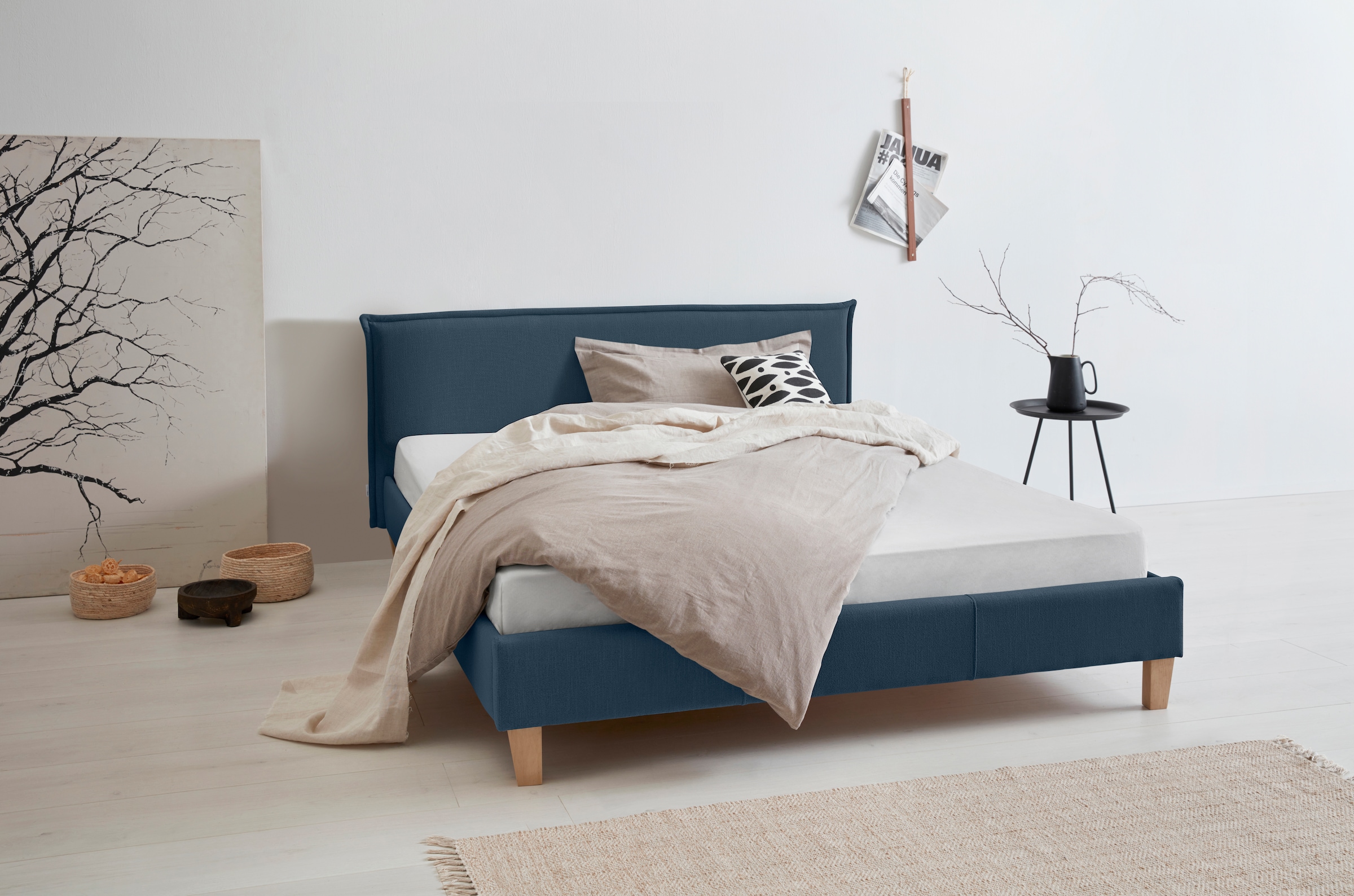 OTTO products 1100000002199 "Heddi" in 5 Breiten: von 90cm-200cm, Biese am Kopfteil, Strukturstoff
