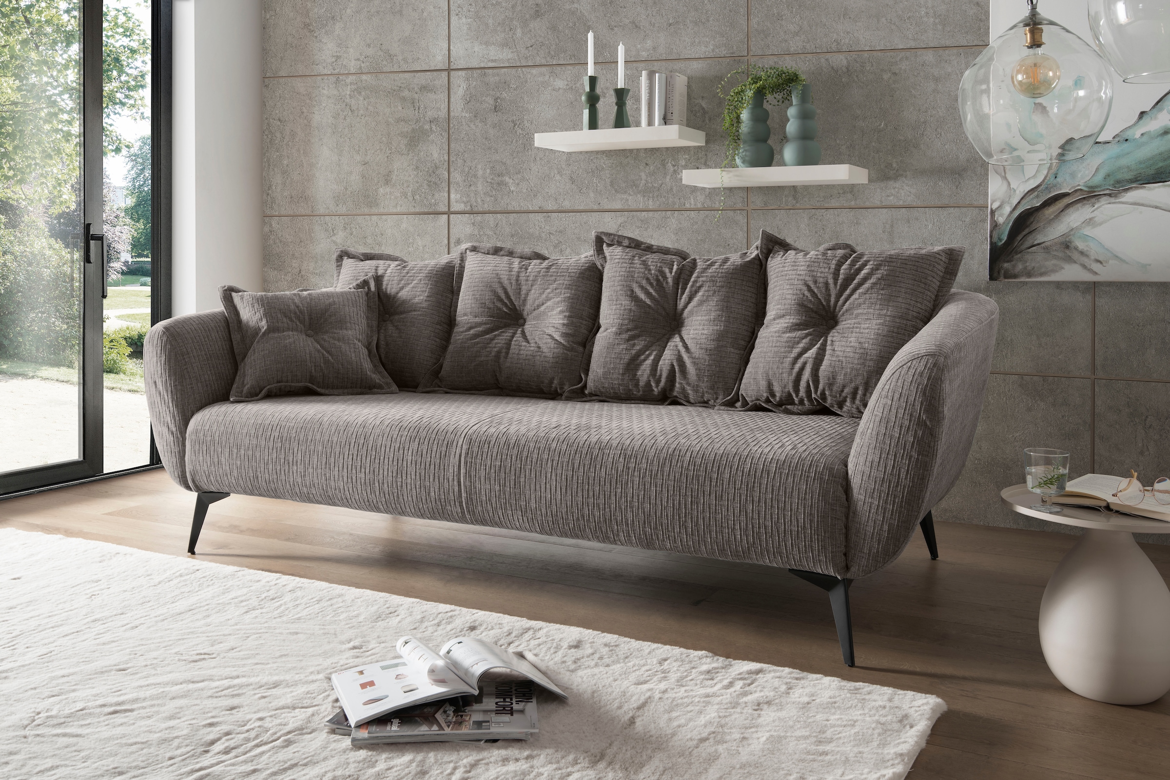Home affaire 3-Sitzer "Baggio Breite 236 cm, modernes Sofa, hoher Fuß, bequ günstig online kaufen