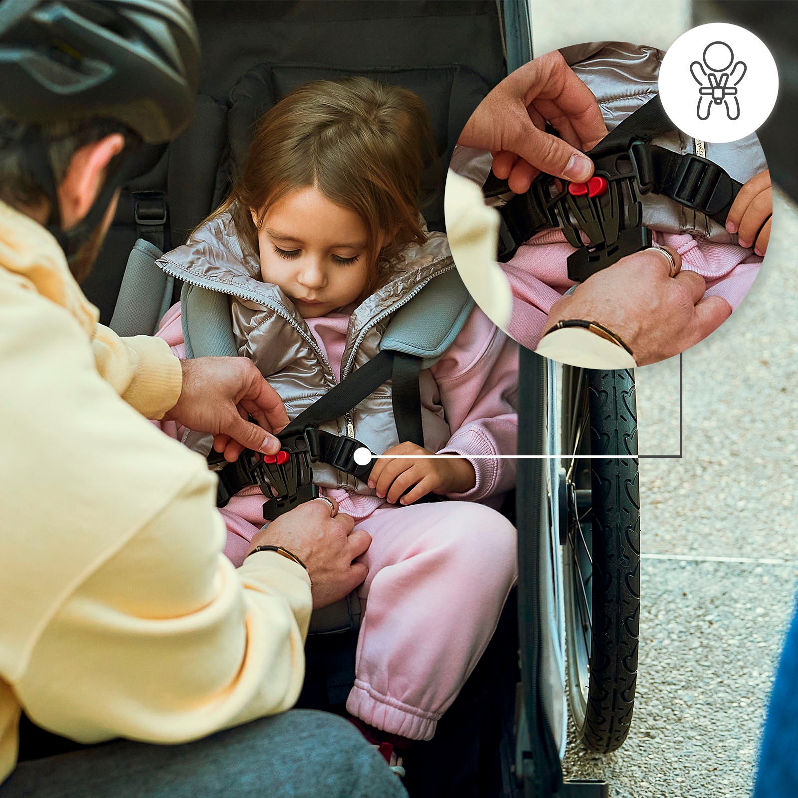 Kinderkraft Fahrradkinderanhänger »NAVA WALK« 2in1 Fahrradanhänger & Buggy, Luftreifen, für 2 Kinder