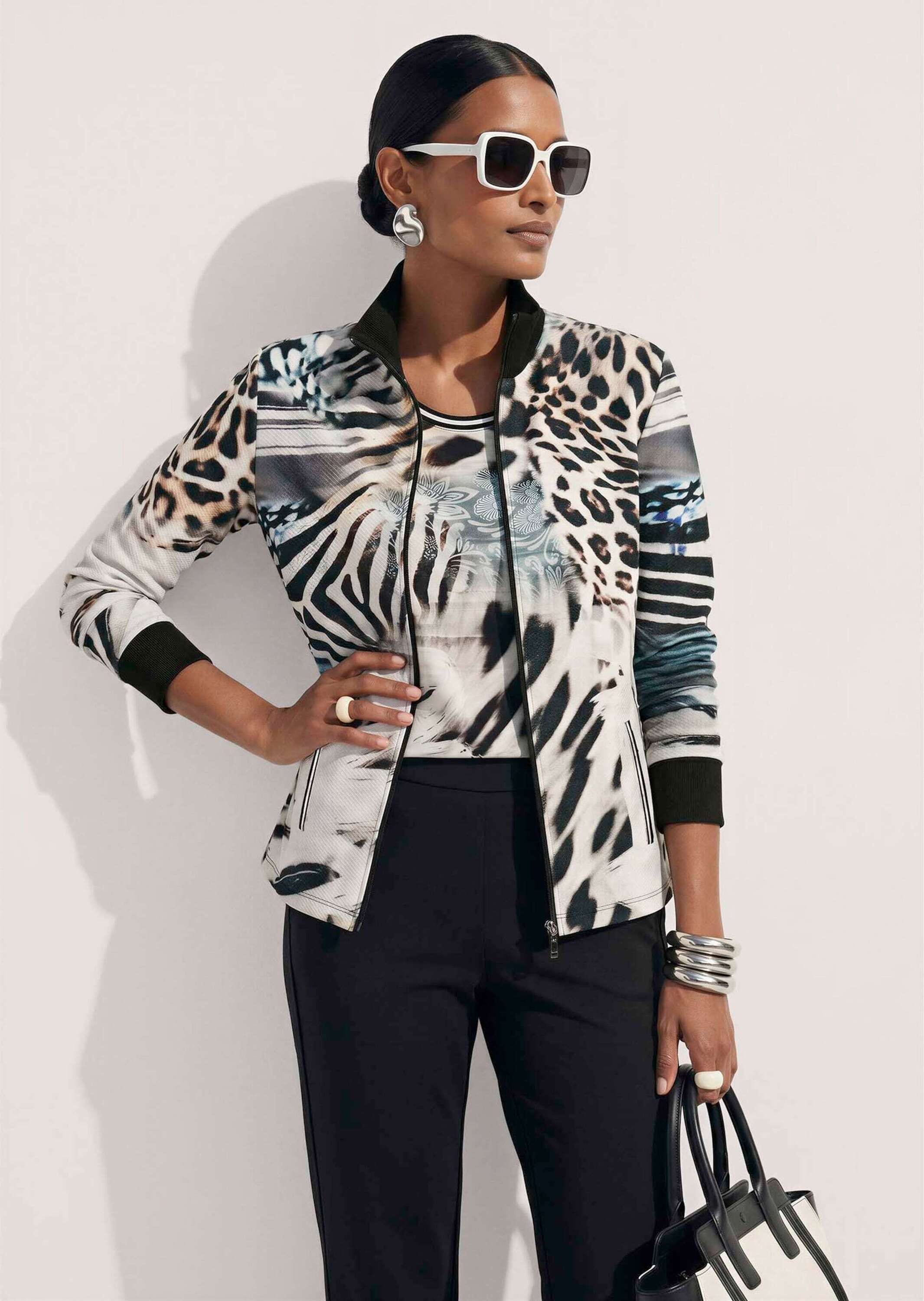 MADELEINE Langarmshirt »Shirt Sweatjacke mit Animal-Print«