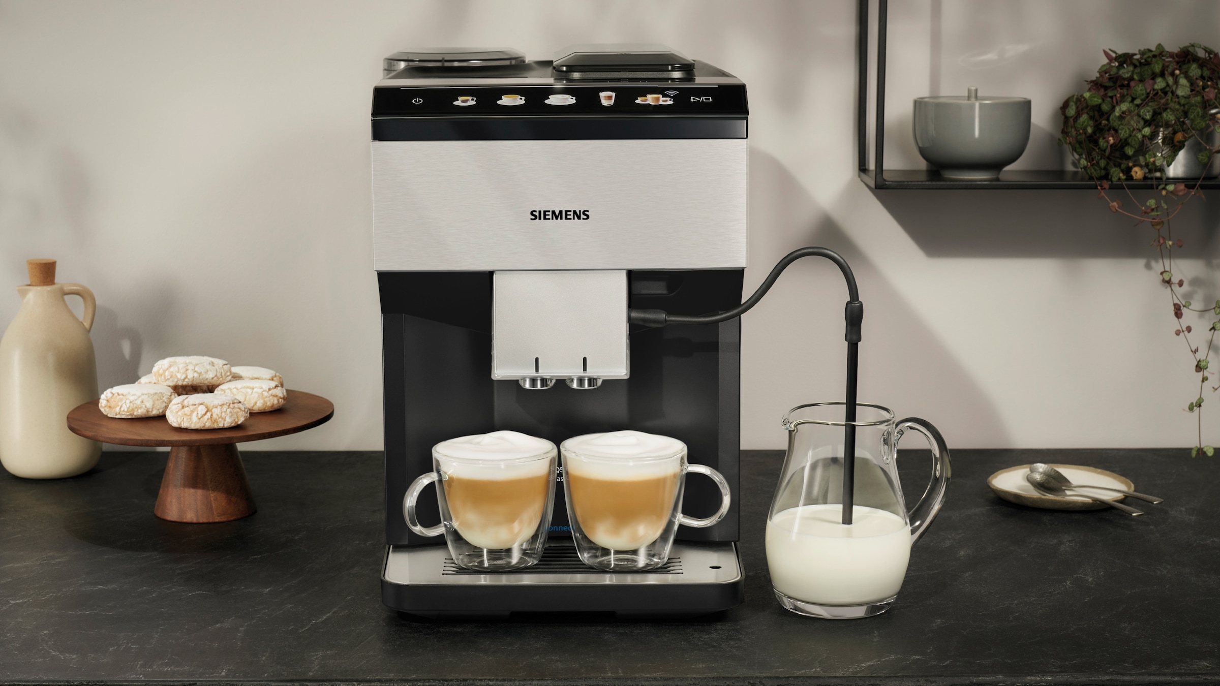 SIEMENS Kaffeevollautomat »TP516DX3«, intuitives Farbdisplay, automatische Dampfreinigung, edelstahl