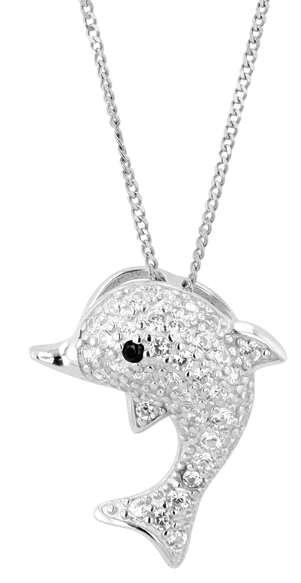 Kettenanhänger ADELIA´S "Kinder Anhänger – Delfin Anhänger aus 925 Silber mit Zirkonia", silber, Schmuckanhänger, Mädchen, Silber 925 (Sterlingsilber), Kettenanhänger, Ideal zum Verschenken – schlicht und stilvoll