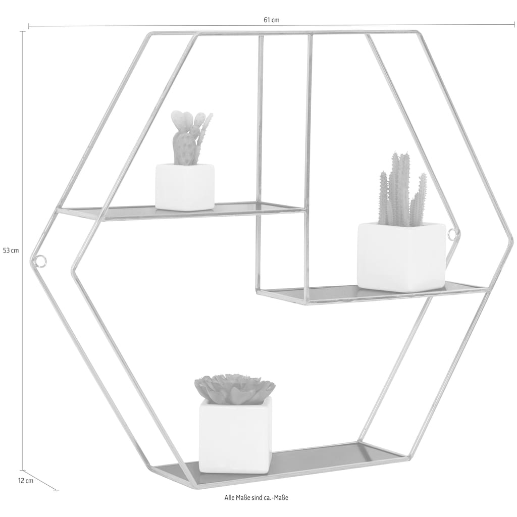 Leonique Deko-Wandregal »Hexagon«