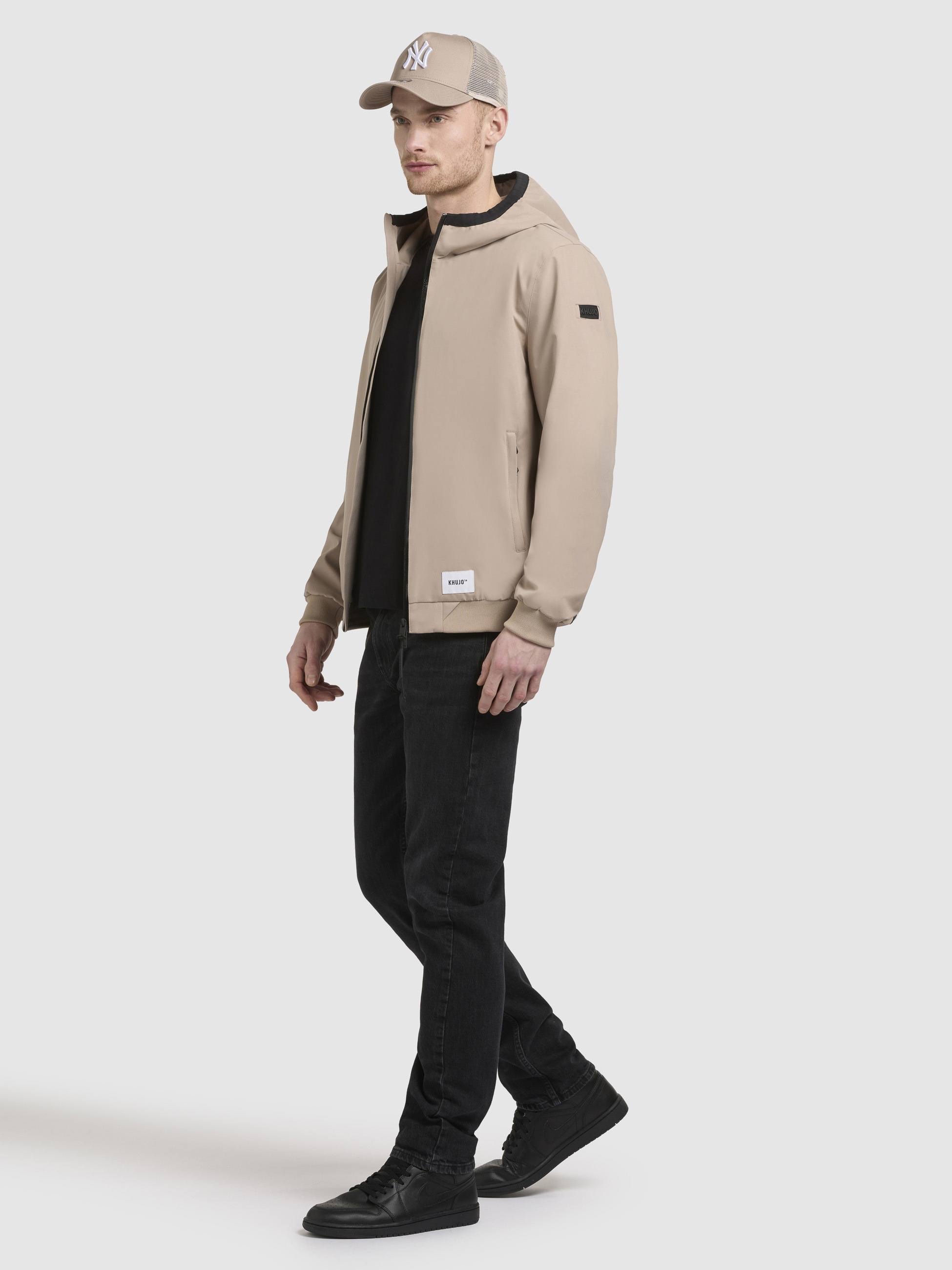 Anorak KHUJO "LARM", Herren, Gr. L, beige, Web, 100% Polyester, unifarben, regular fit hüftlang, eingesetzt Rippbündchen, Jacken 2