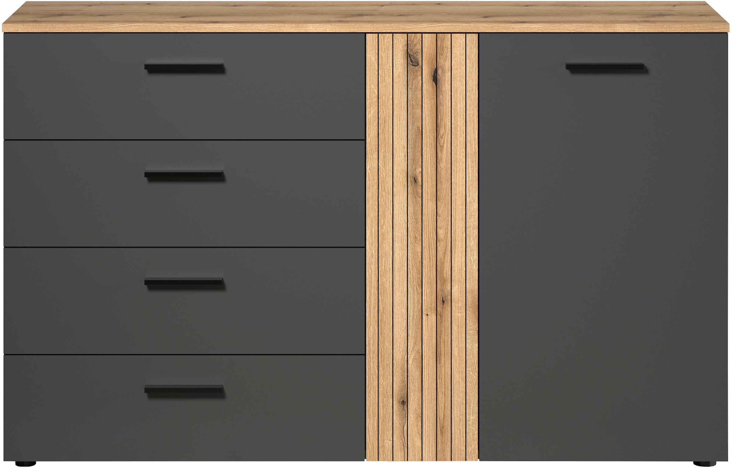 INOSIGN Kommode »Estepona«, (1 St.), Sideboard mit voll ausziehbaren Schubladen - (B/T/H) 139/38/86 cm