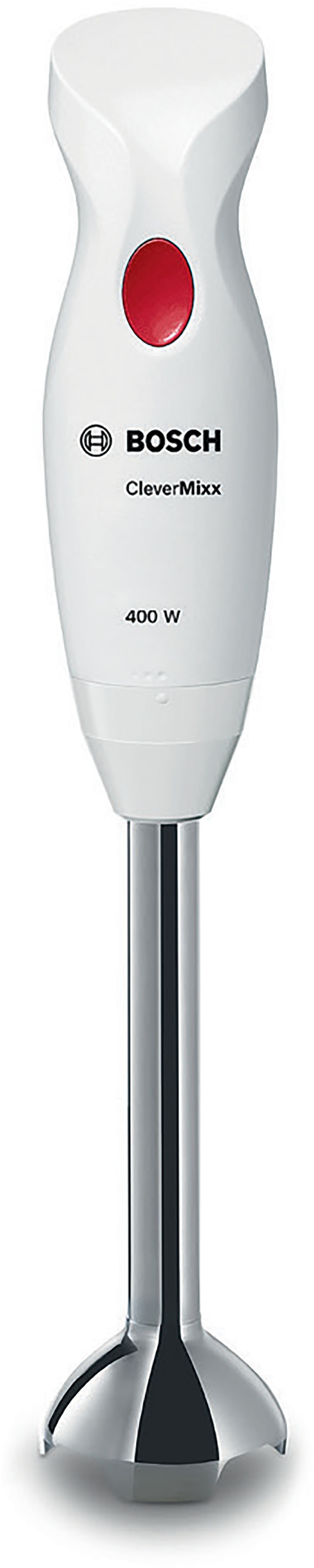 BOSCH Stabmixer »CleverMixx MSM24100, Mixbecher, ergon. Griff, Made in Europe, weiß/rot«, 400 W, schnelles Mixen auf Knopfdruck