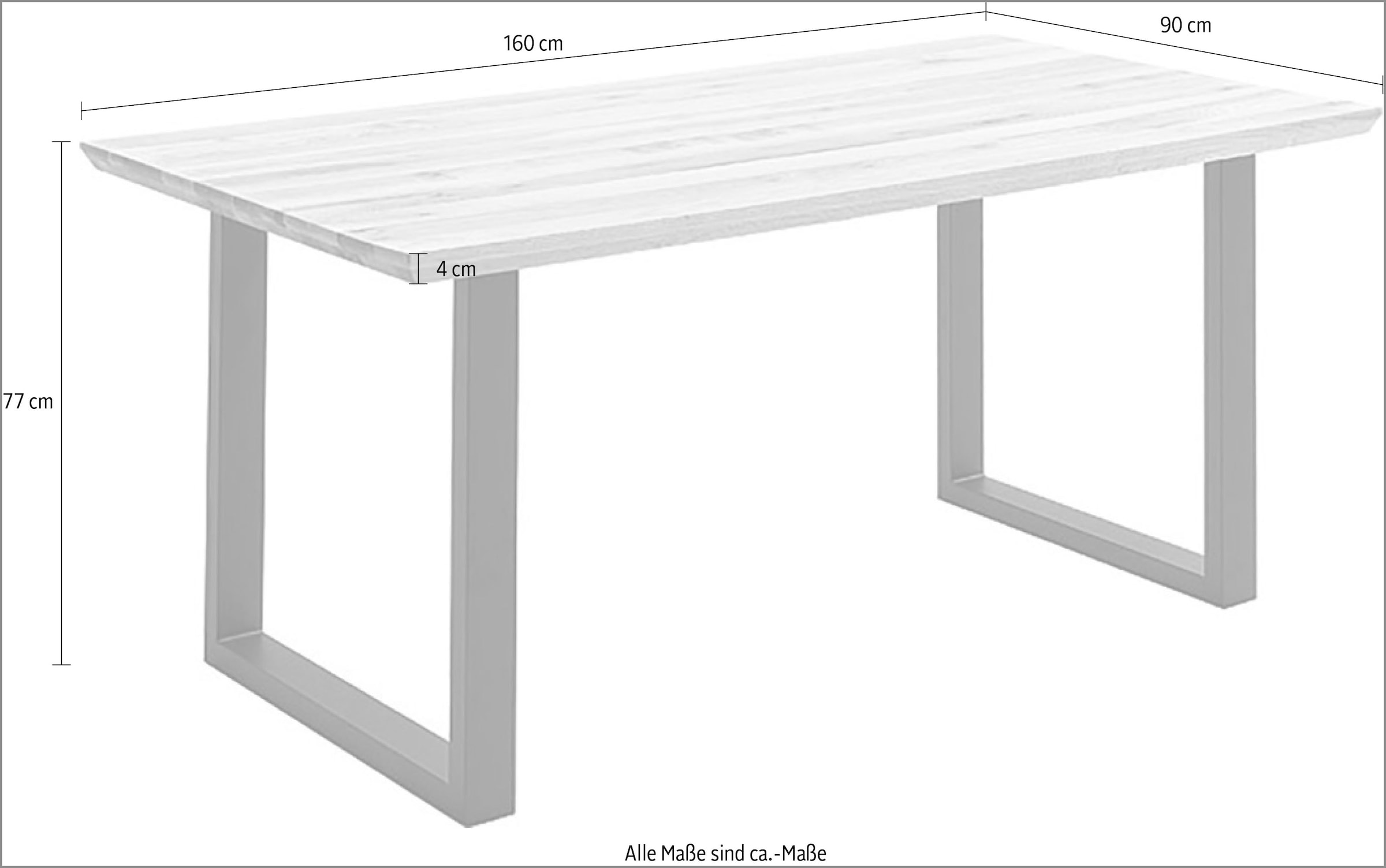MCA living Esstisch »Palais Esstisch« 1 Stk. tlg. durchgehende Lamelle aufgedoppelt
