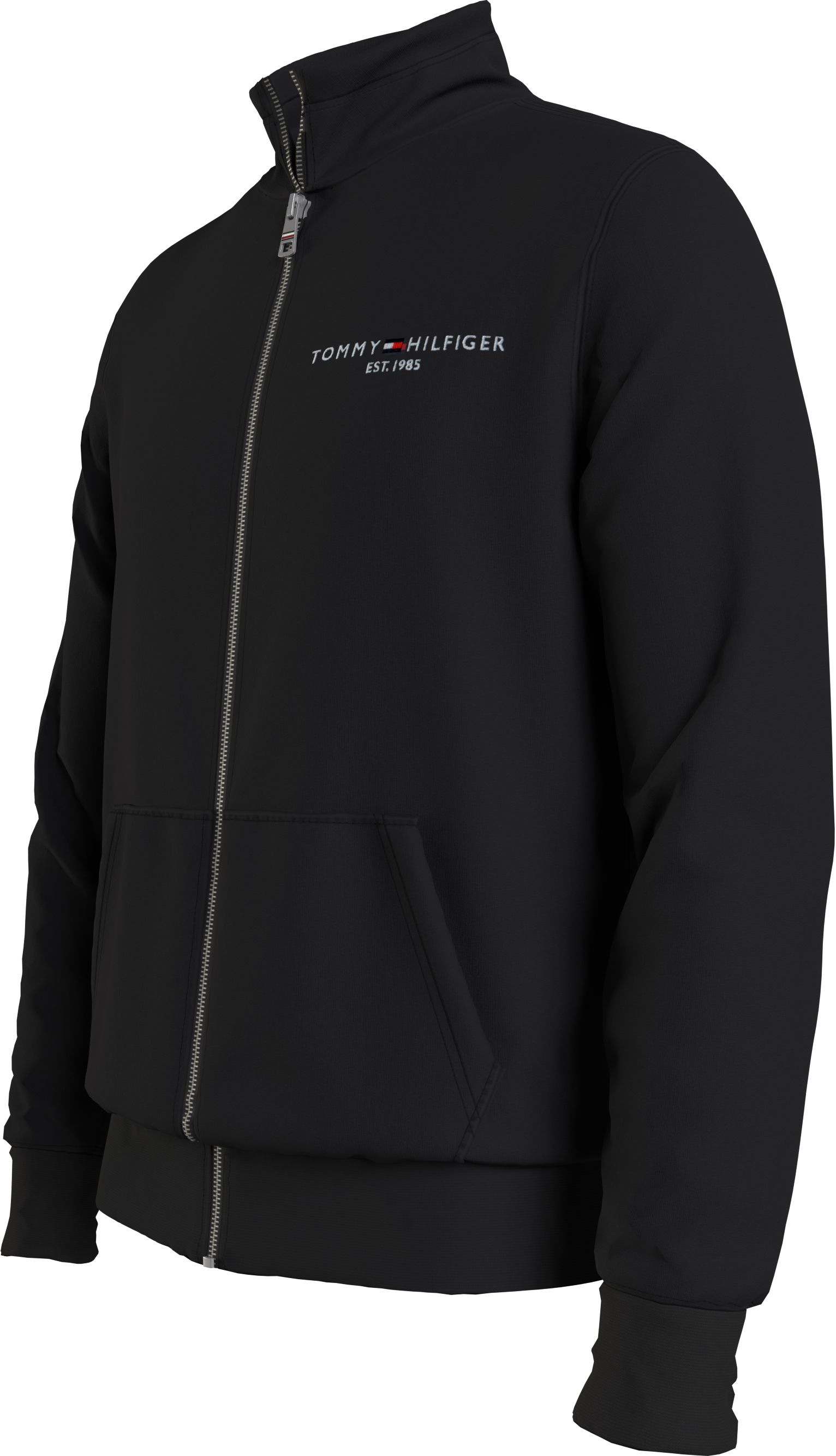 Tommy Hilfiger Sweater »TOMMY Kängurutasche ZIP Reißverschluss ▷ mit geteilter | für und STAND THRU BAUR COLLAR«, LOGO