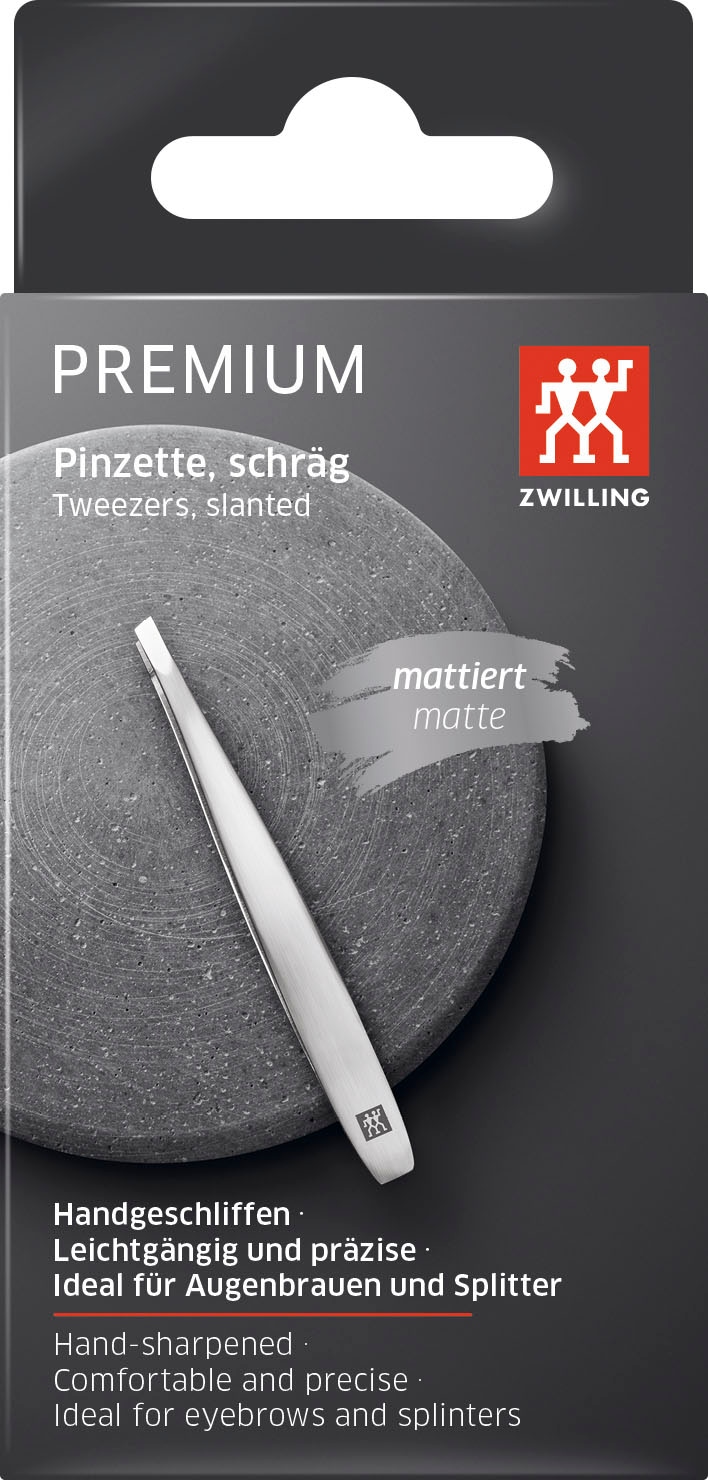 Zwilling Pinzette »Zwilling Pinzette schräg,matt«, Ideales Zupfen von Gesichtshaaren sowie zum Entfernen von Splittern.