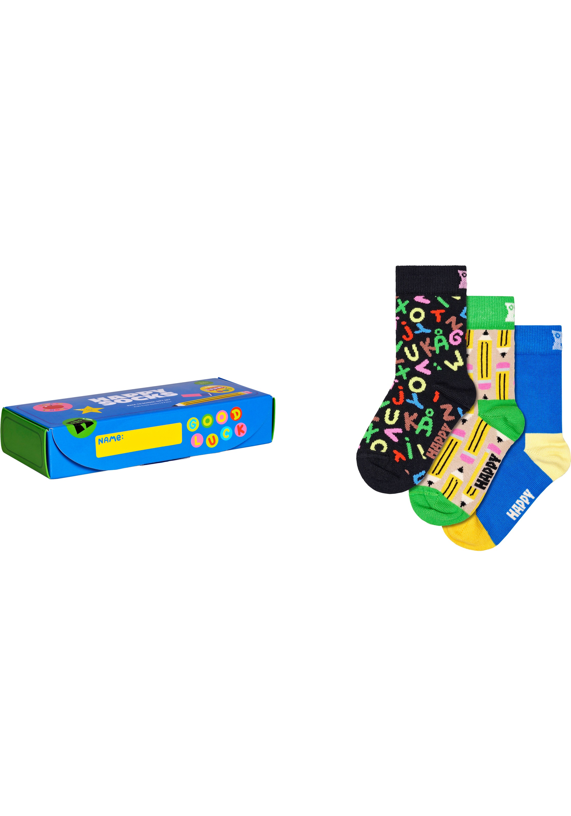 Happy Socks Socken "Back to School", (3er Pack), mit unterschiedlichen Motiven