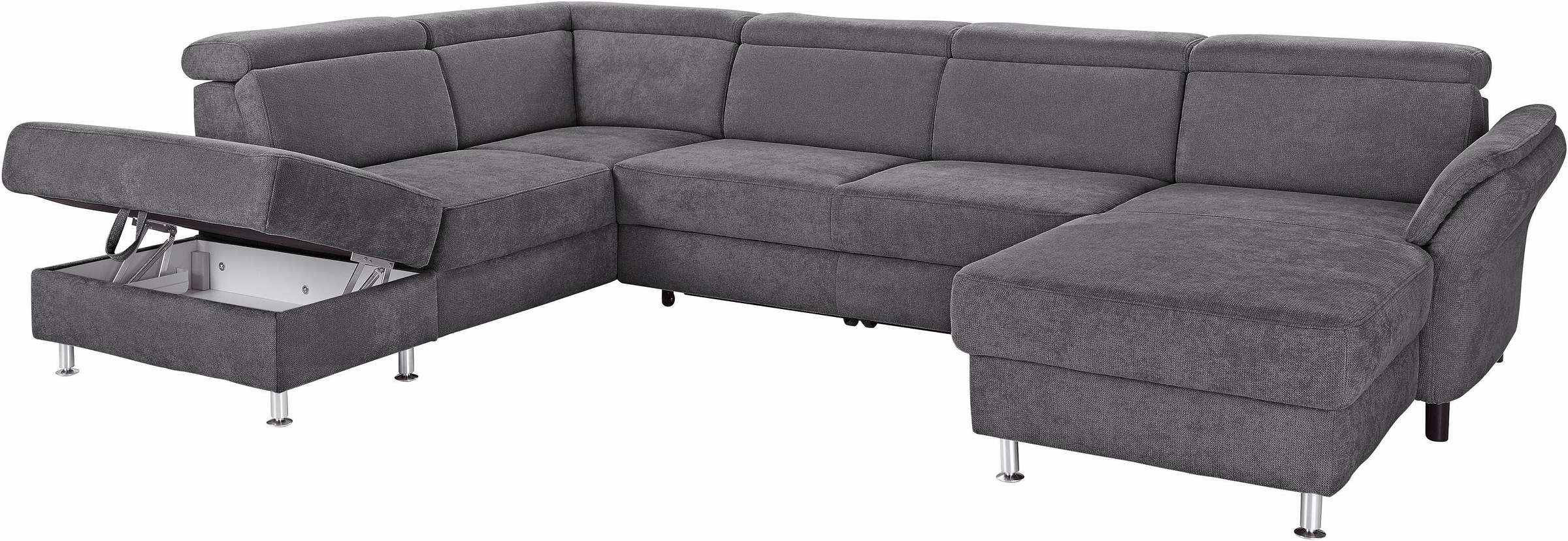 sit&more Wohnlandschaft »Avignon U-Form«, wahlweise mit Bettfunktion und Stauraum, inklusive Kopfteilverstellung